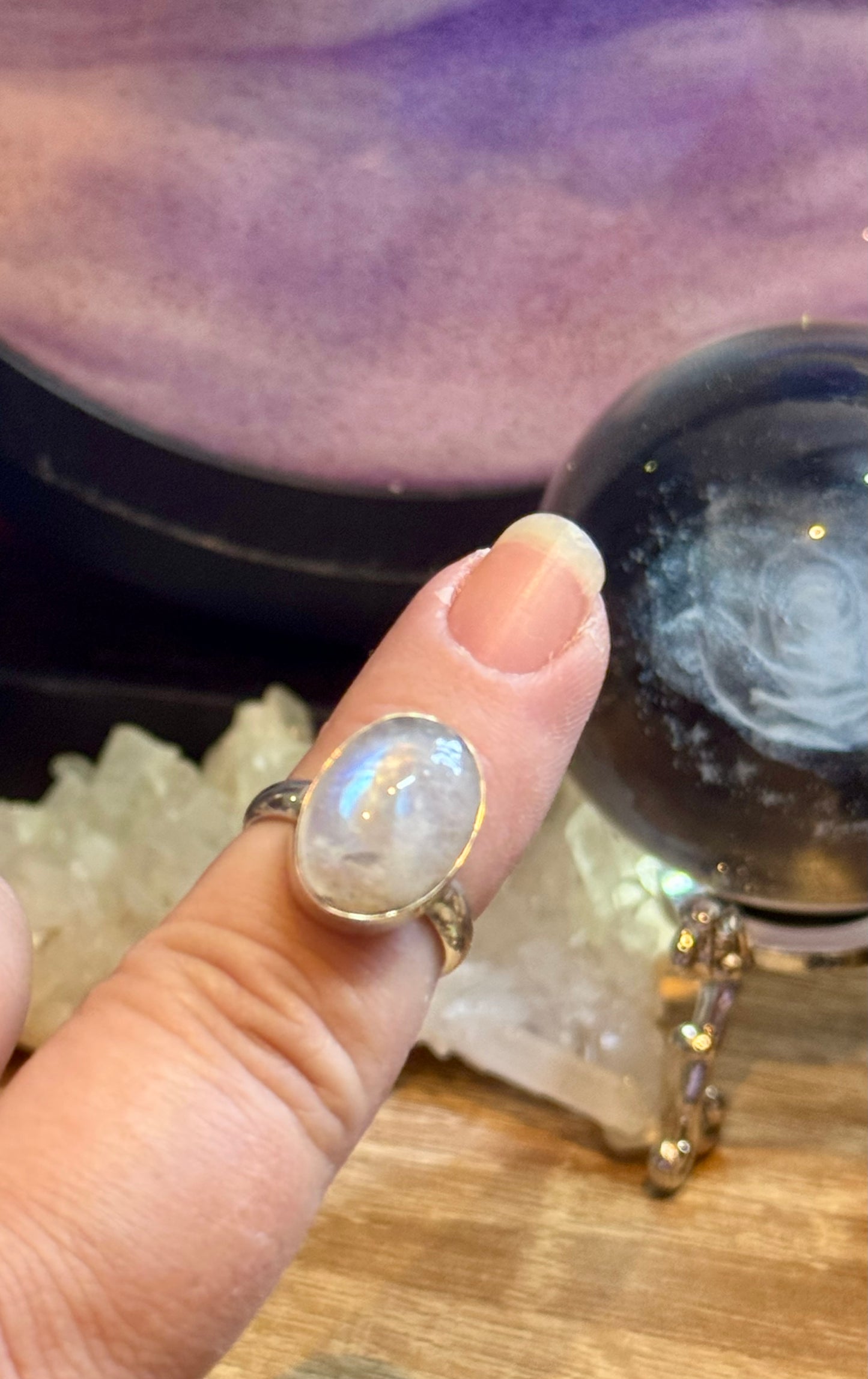 Bague de Pierre de Lune T52