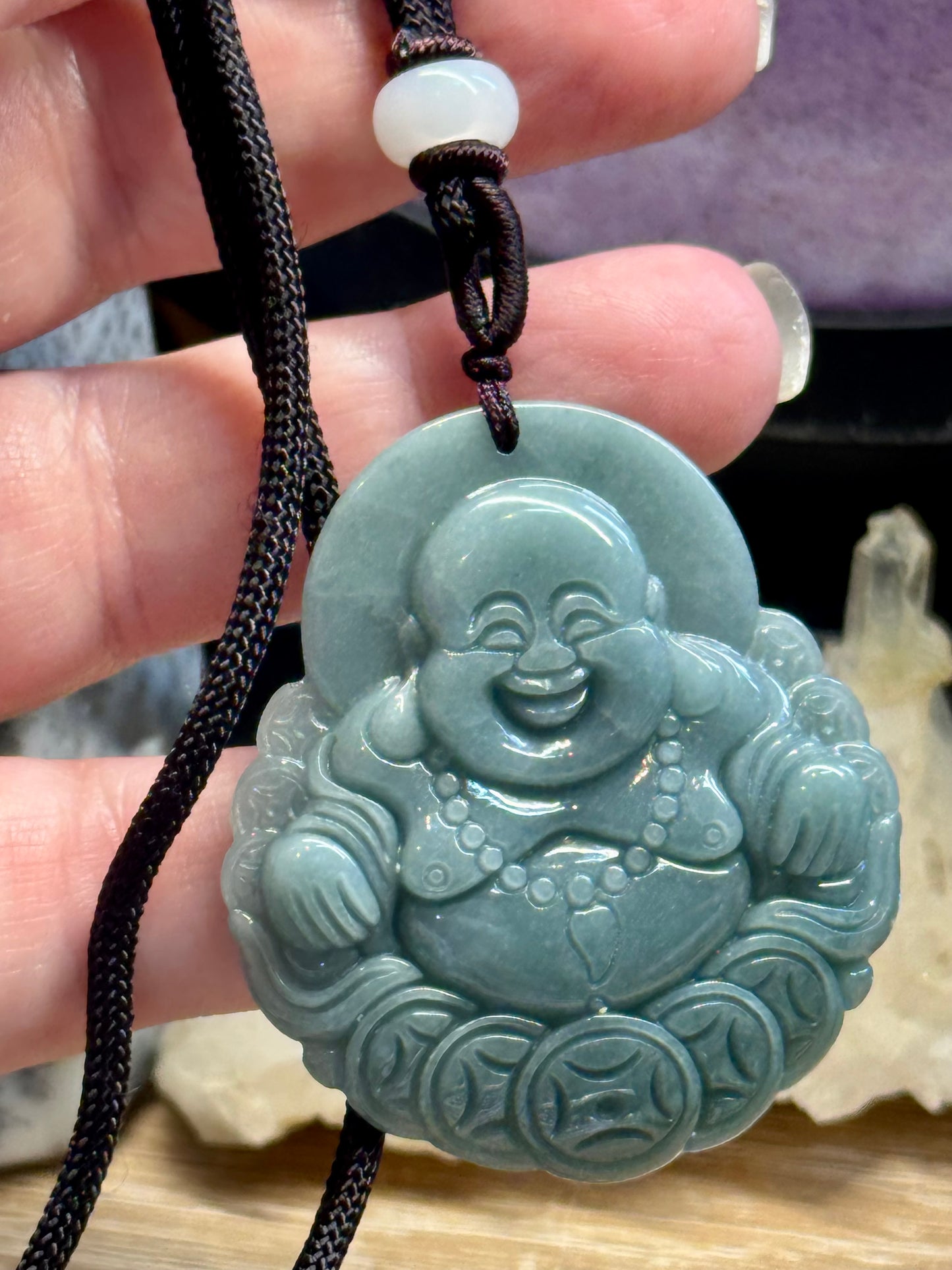 Collier de Jade Bouddha Rieur