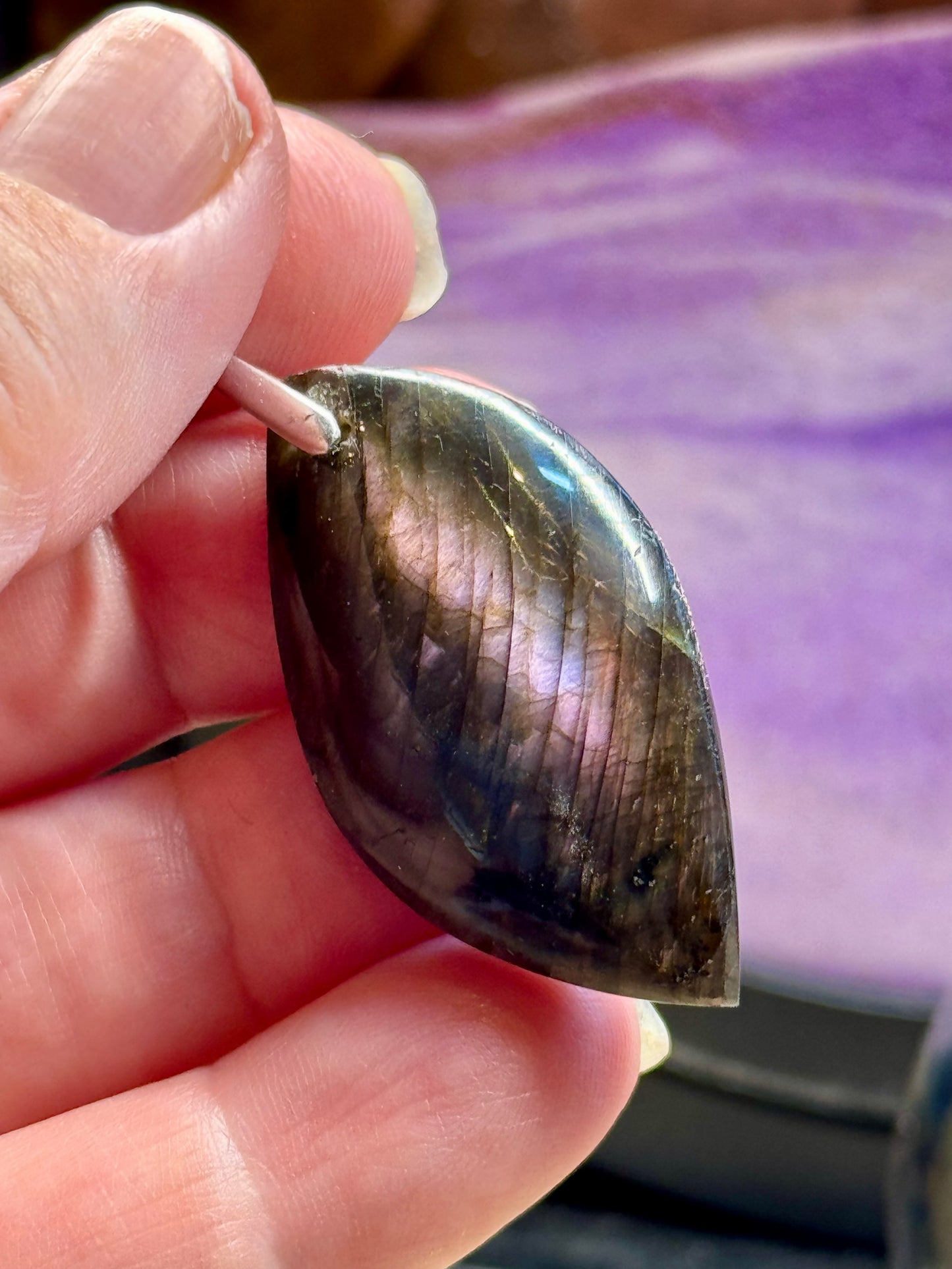 Pendentif de labradorite violette