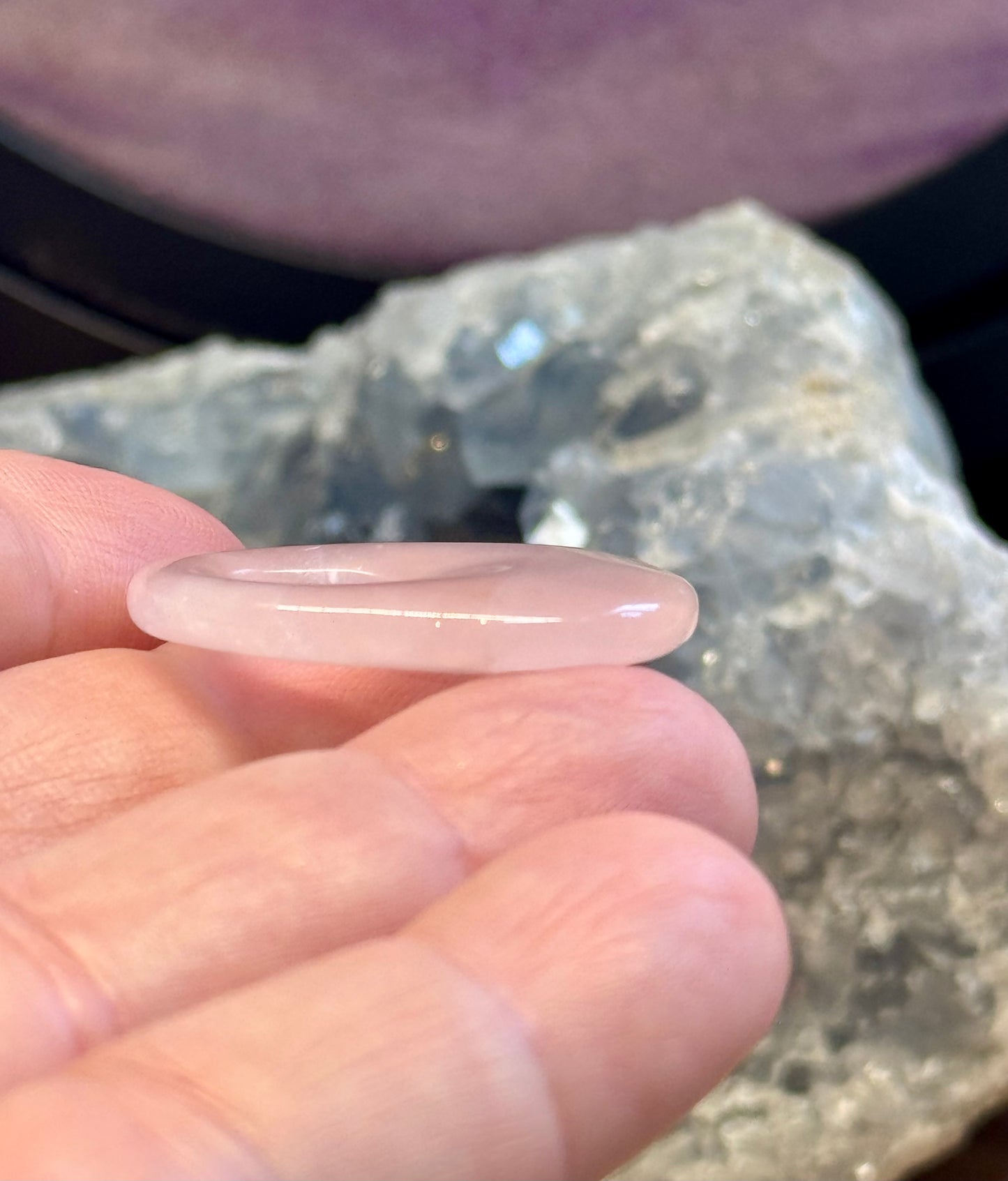 Donut ovale de Quartz Rose
