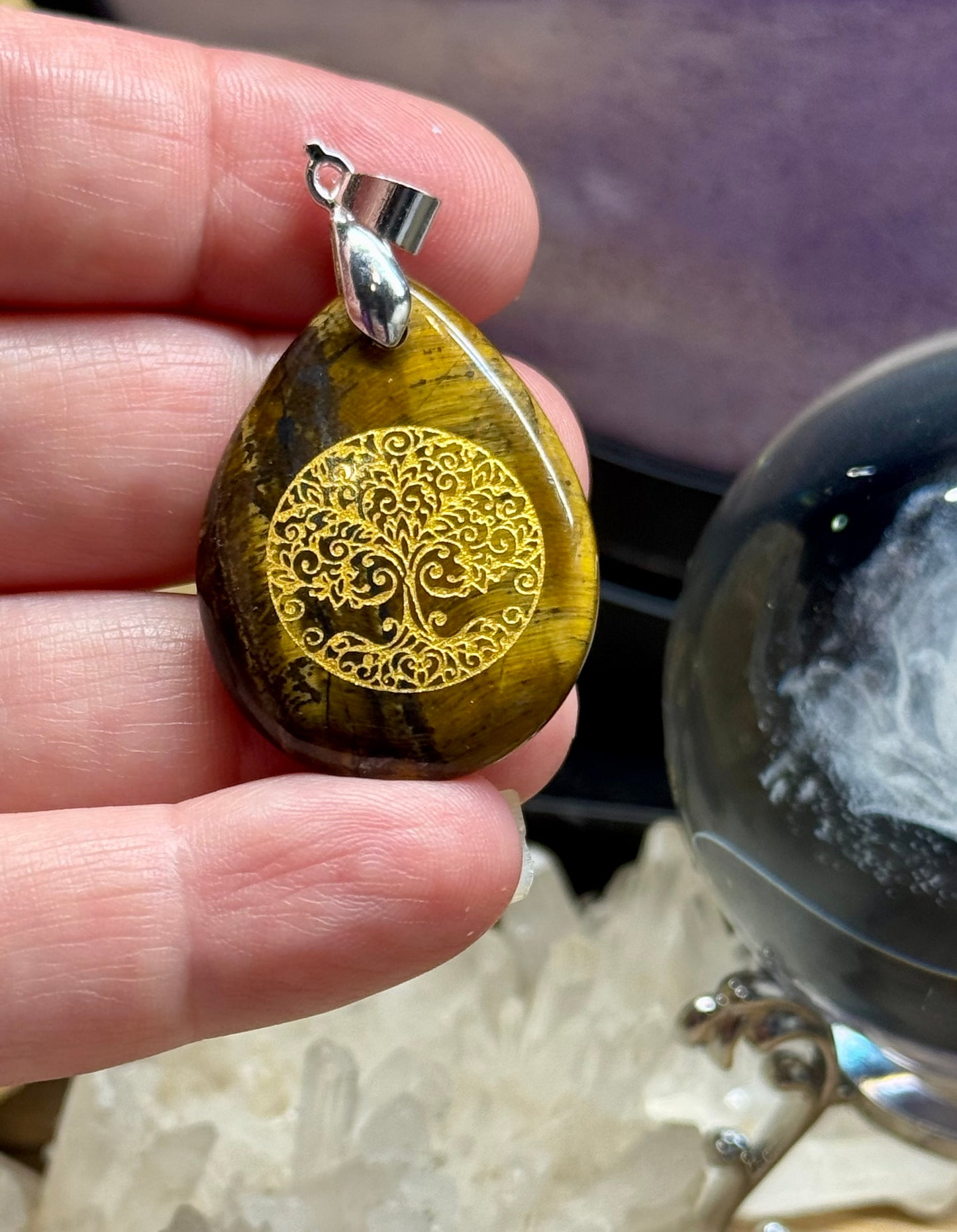 Pendentif goutte Œil de tigre
