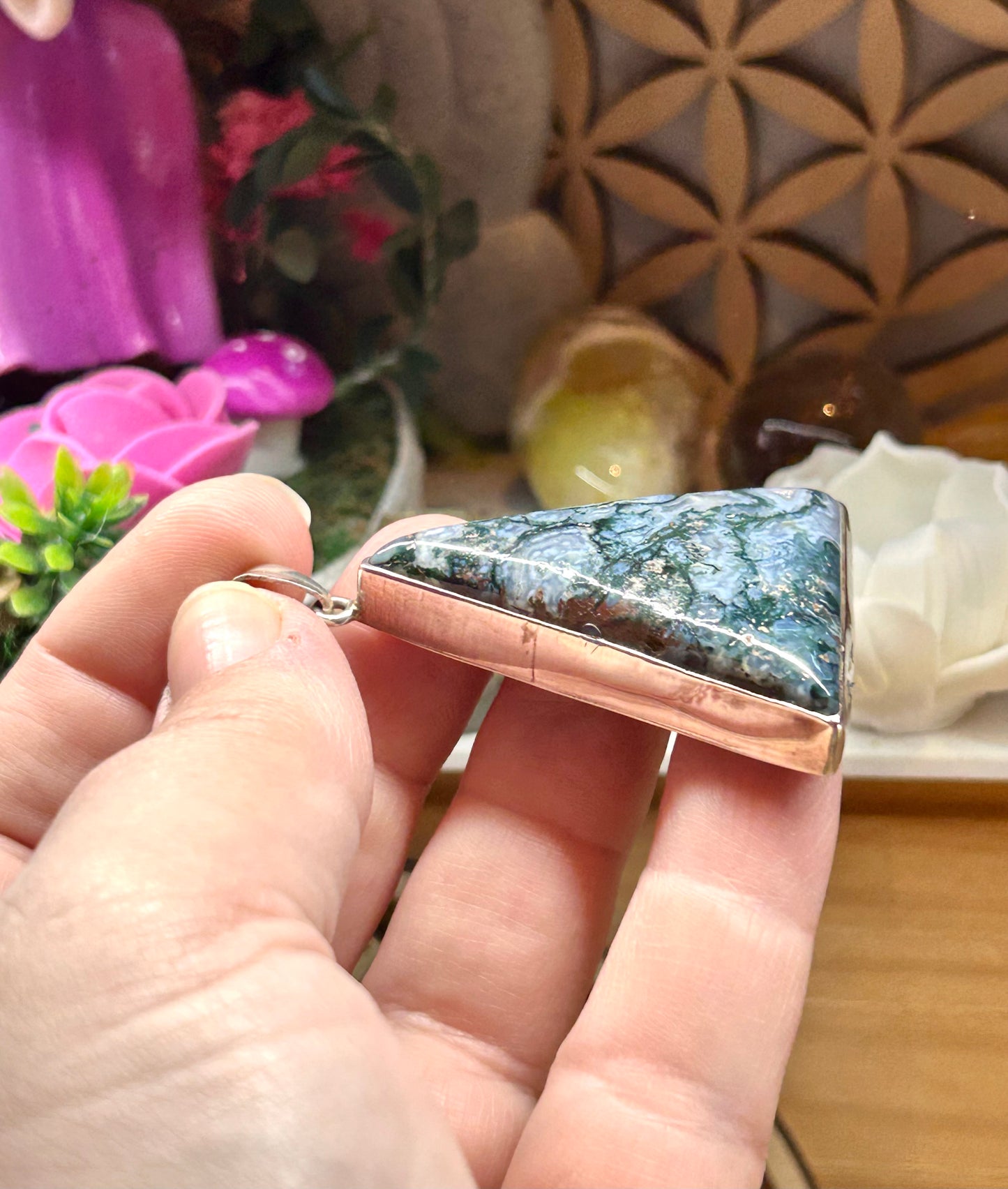 Pendentif en agate mousse