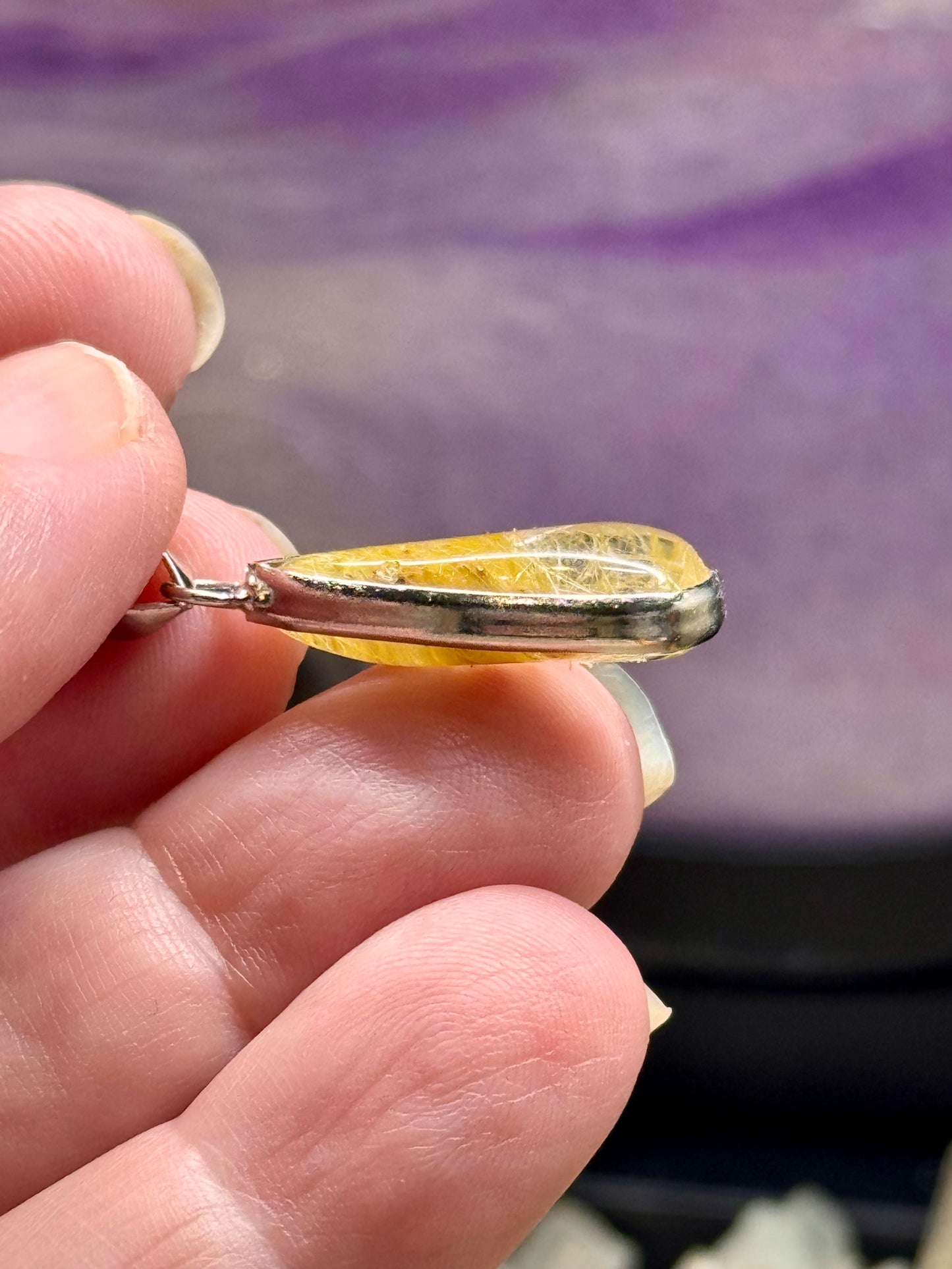 Pendentif cerclé de Quartz Rutile 2