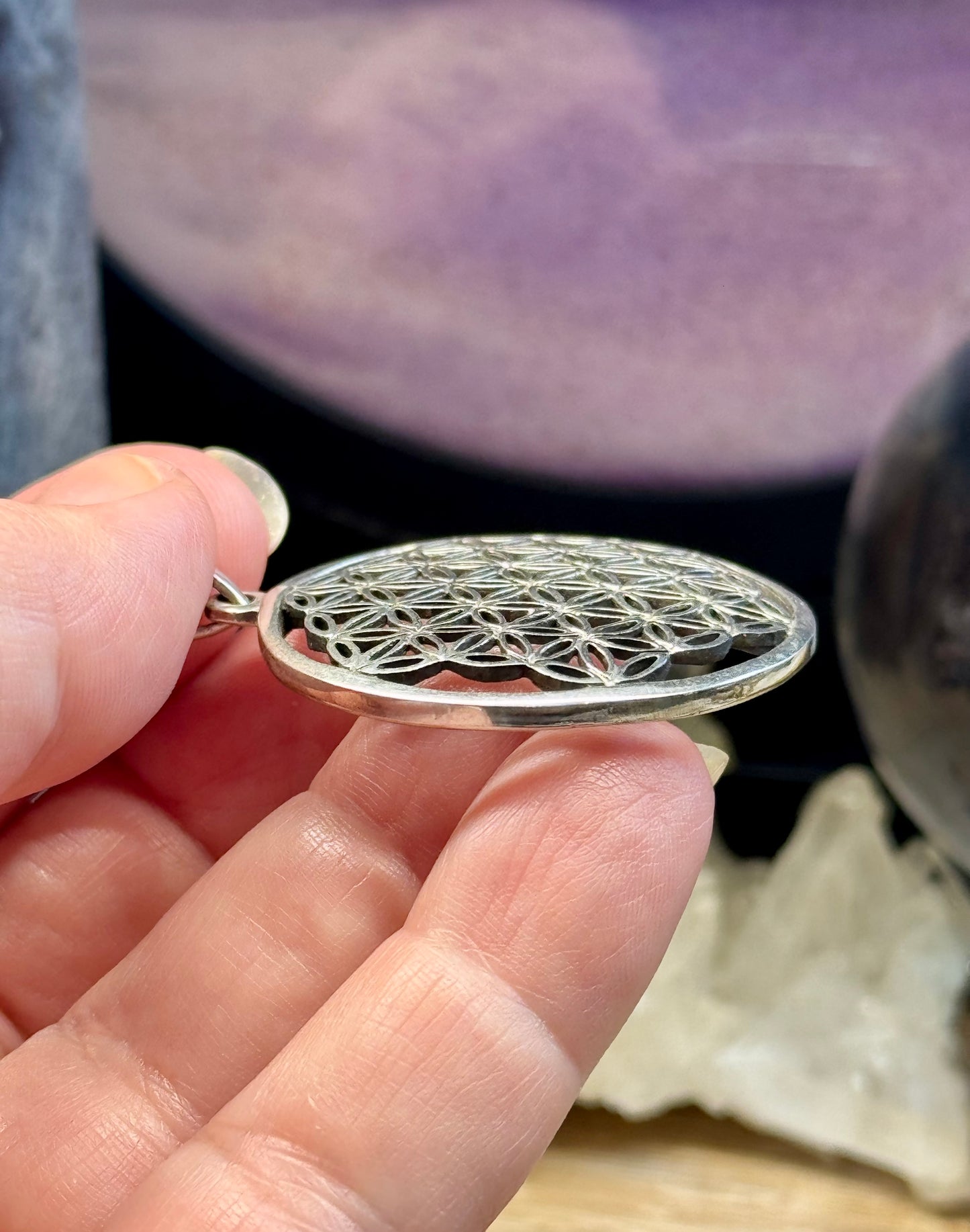 Pendentif Fleur de vie - Argent massif