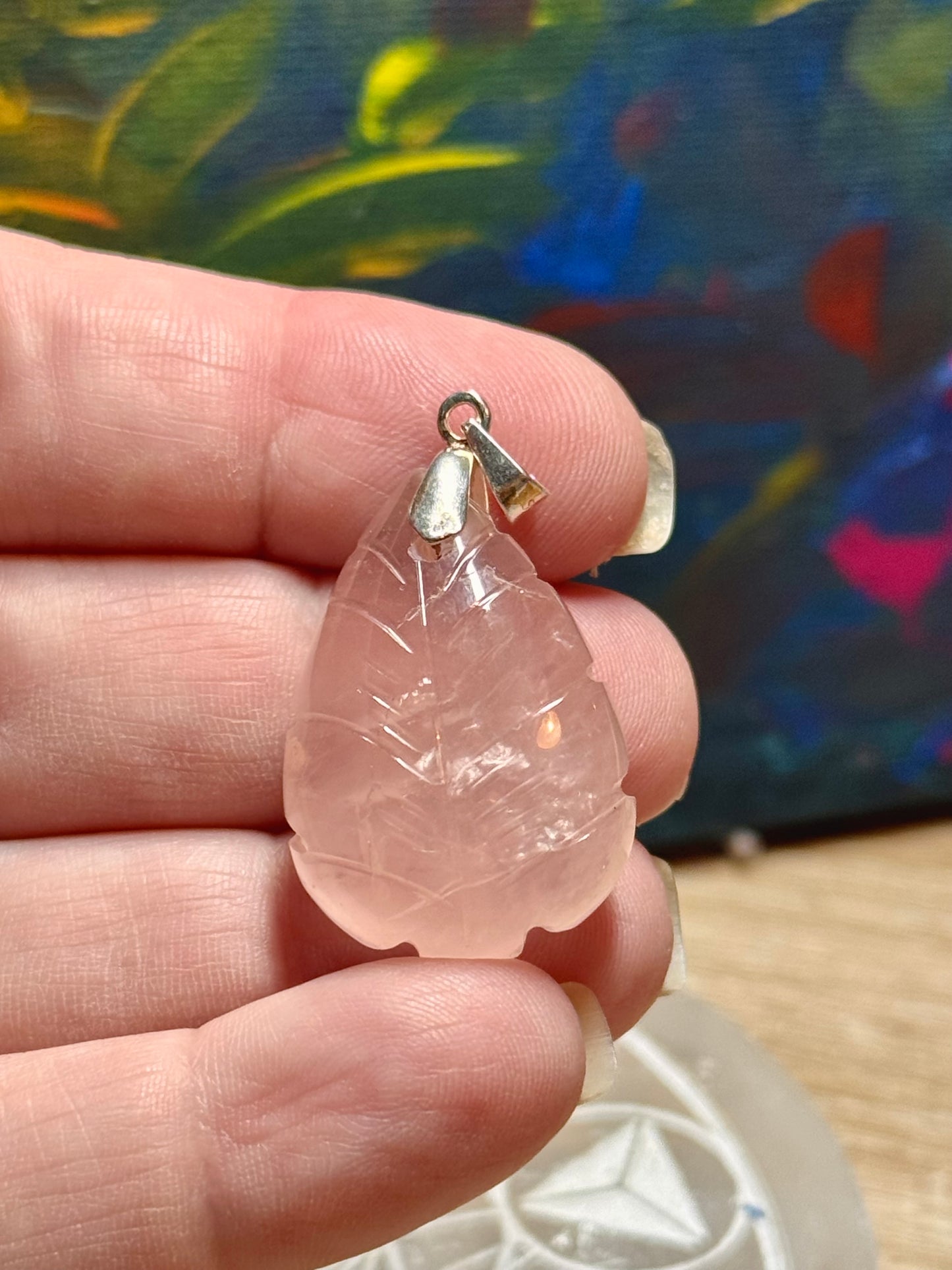 Pendentif de quartz rose