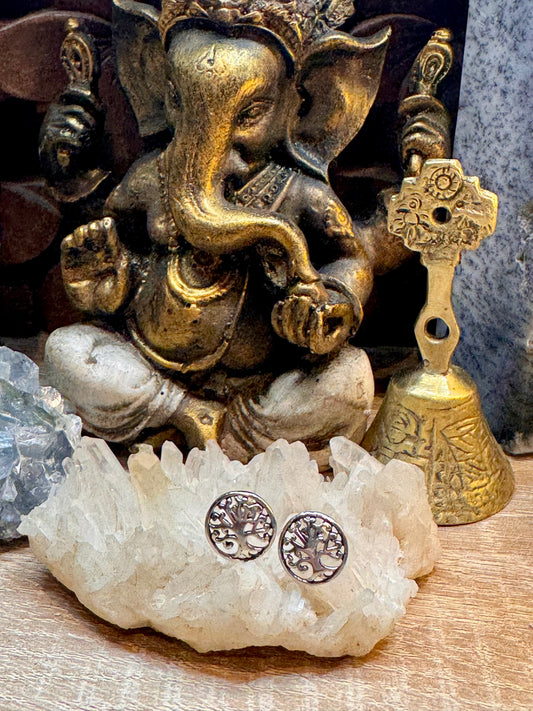 Boucles d’oreilles clou Arbre de vie
