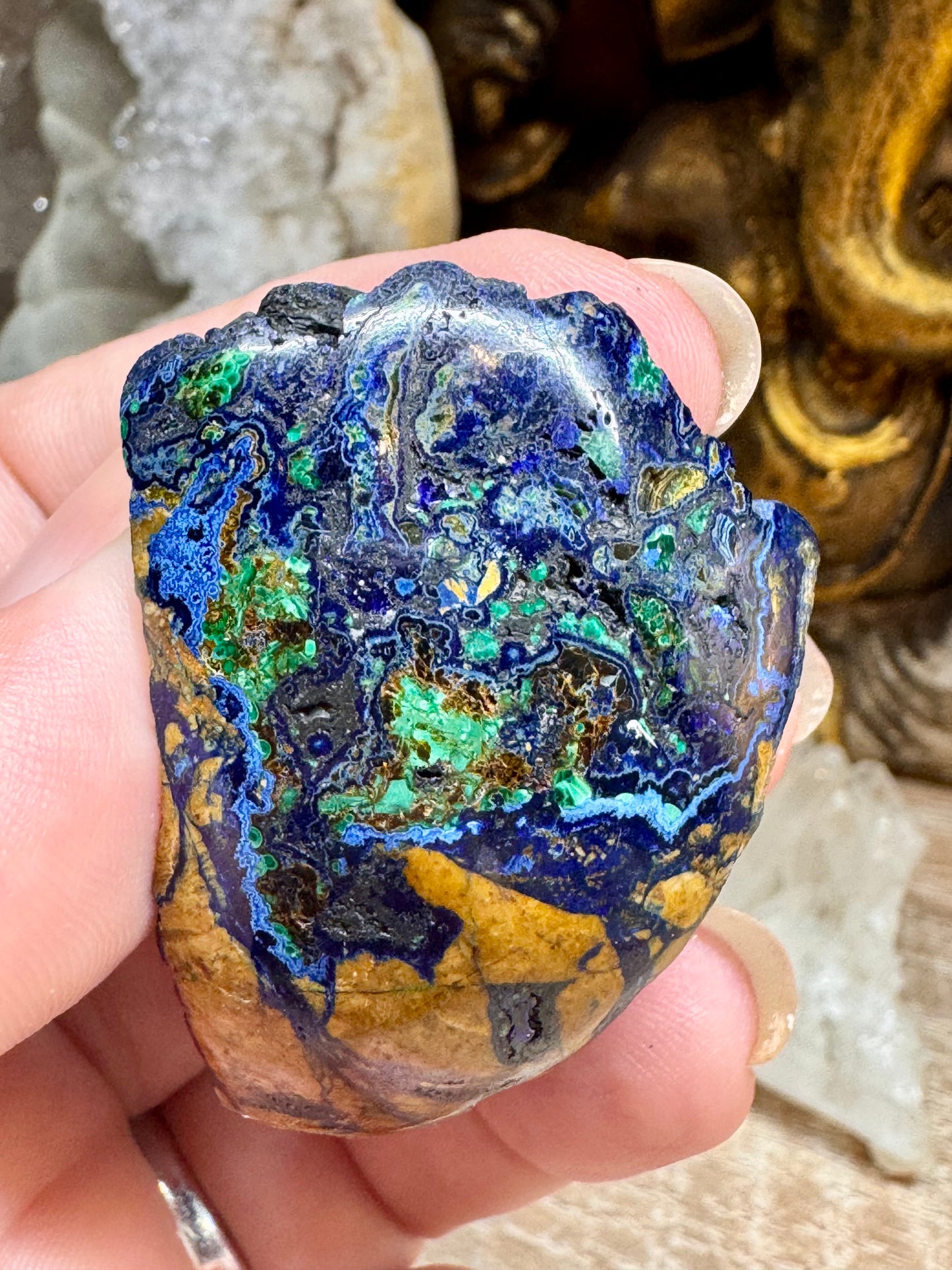 Galets et Pierres semi-polis d’Azurite Malachite