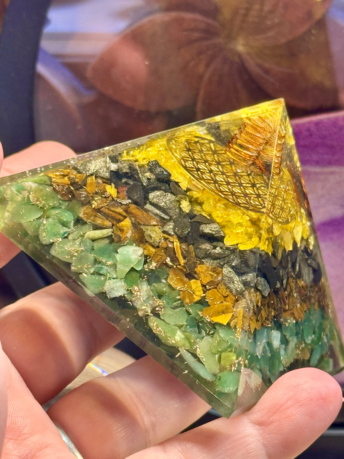 Orgonite Pyramidale "Santé et Protection"