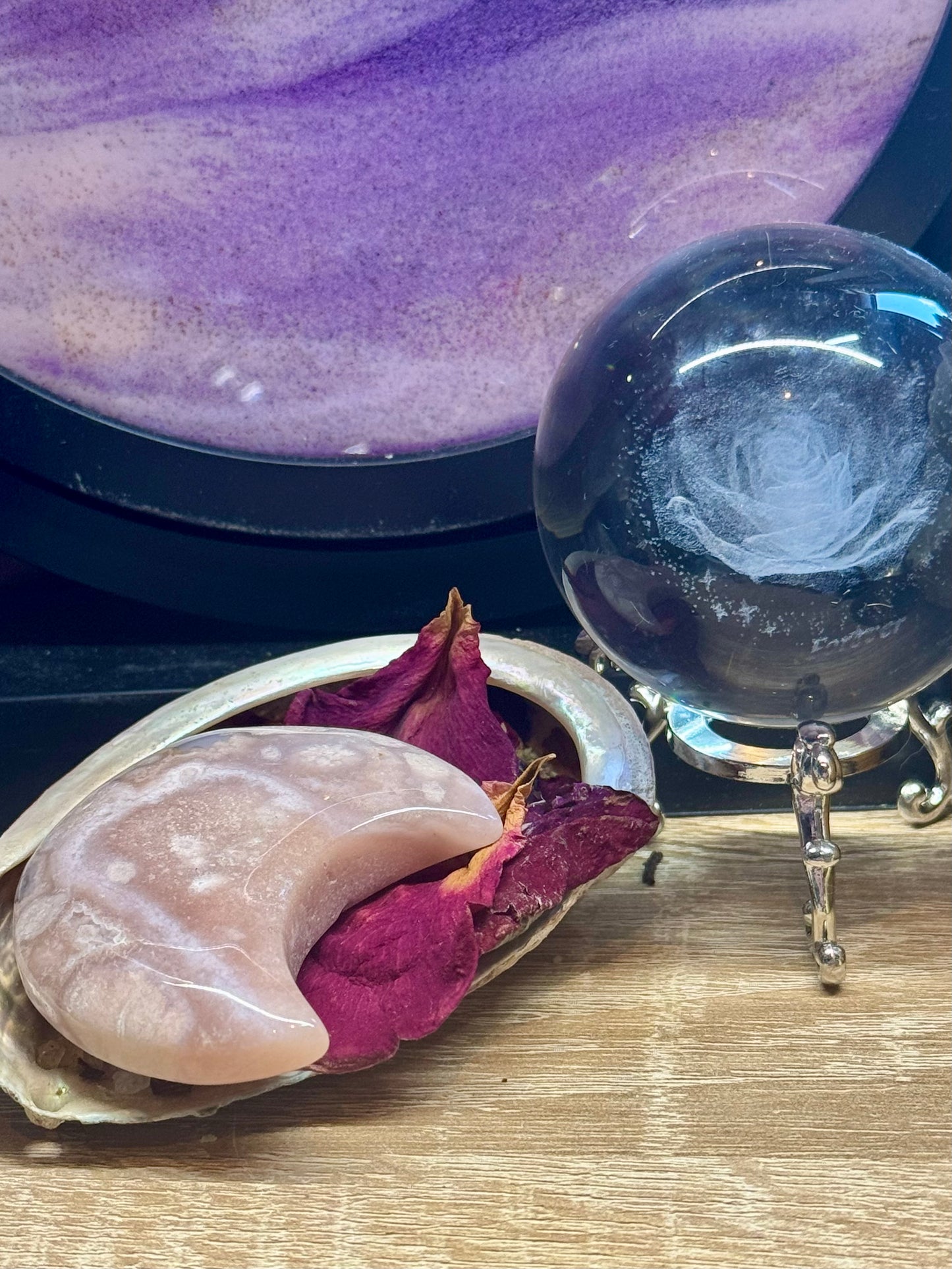 Croissant d’Agate Fleurs de Cerisier