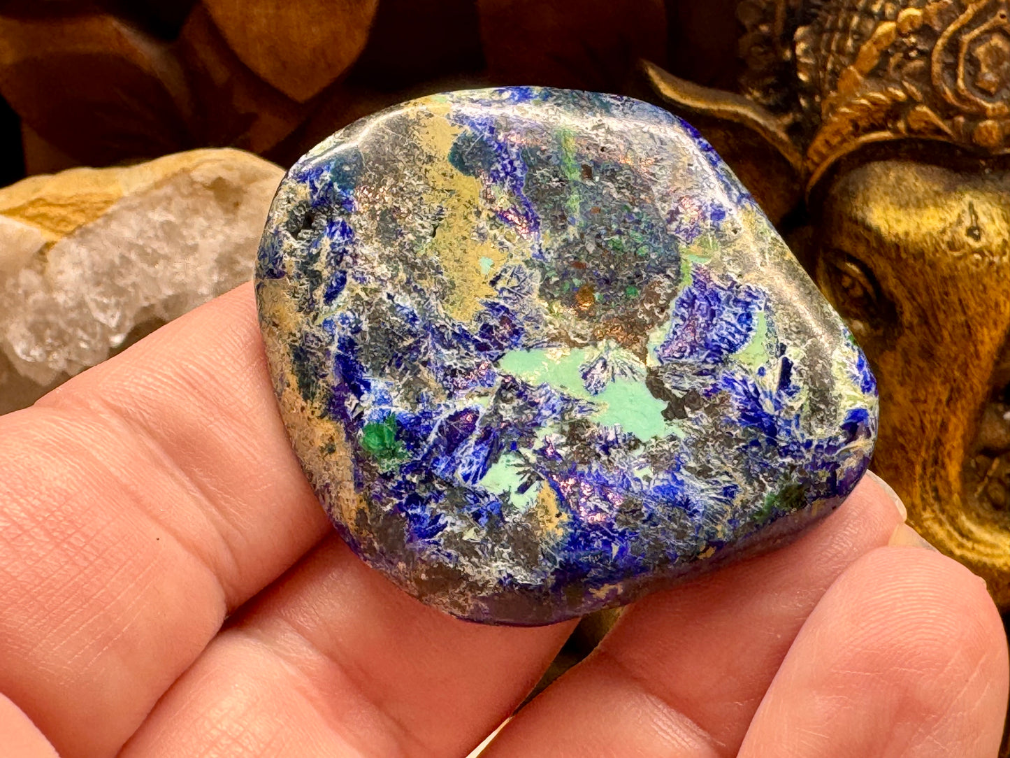 Galets et Pierres semi-polis d’Azurite Malachite