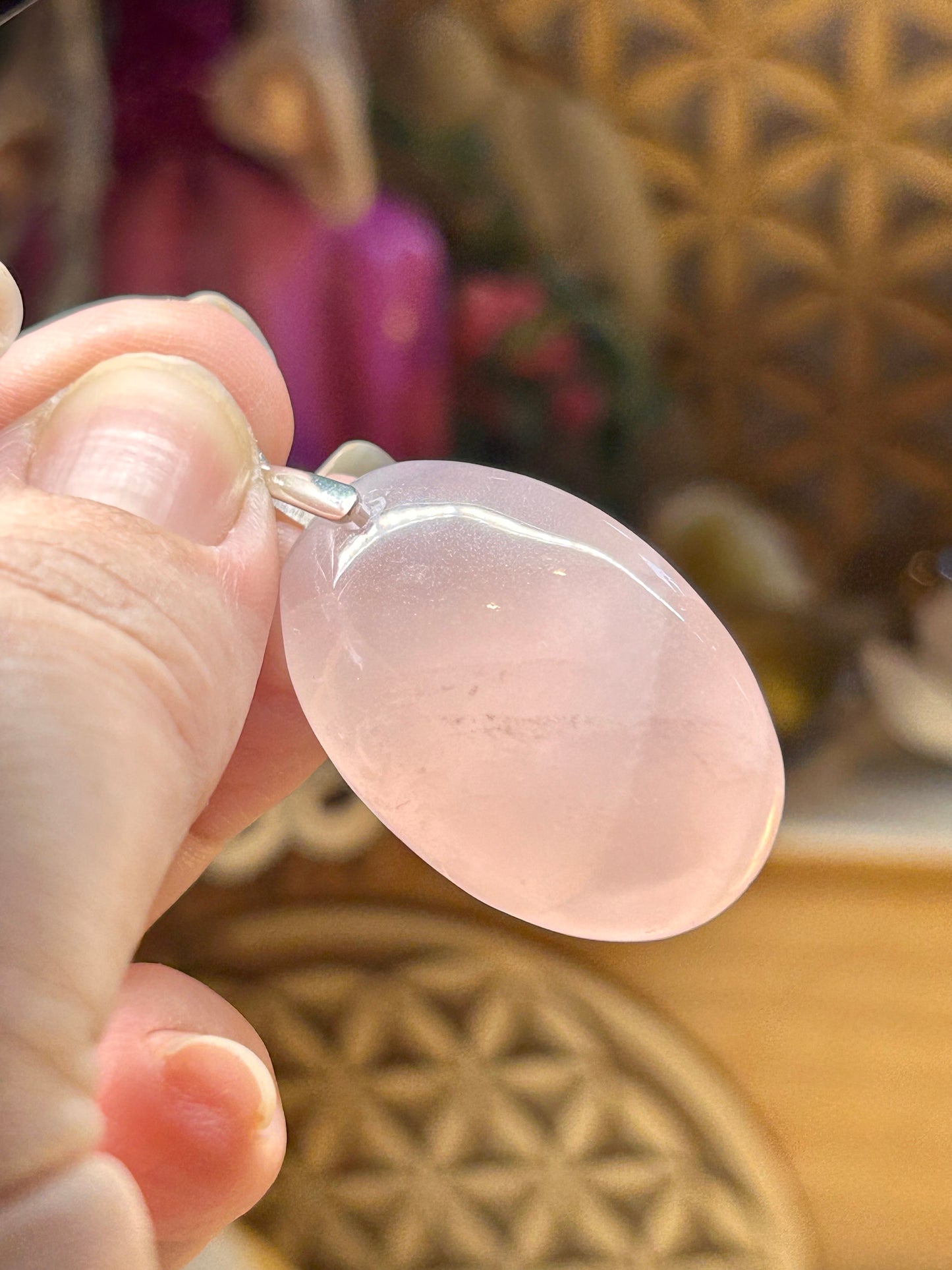 Pendentif de quartz rose