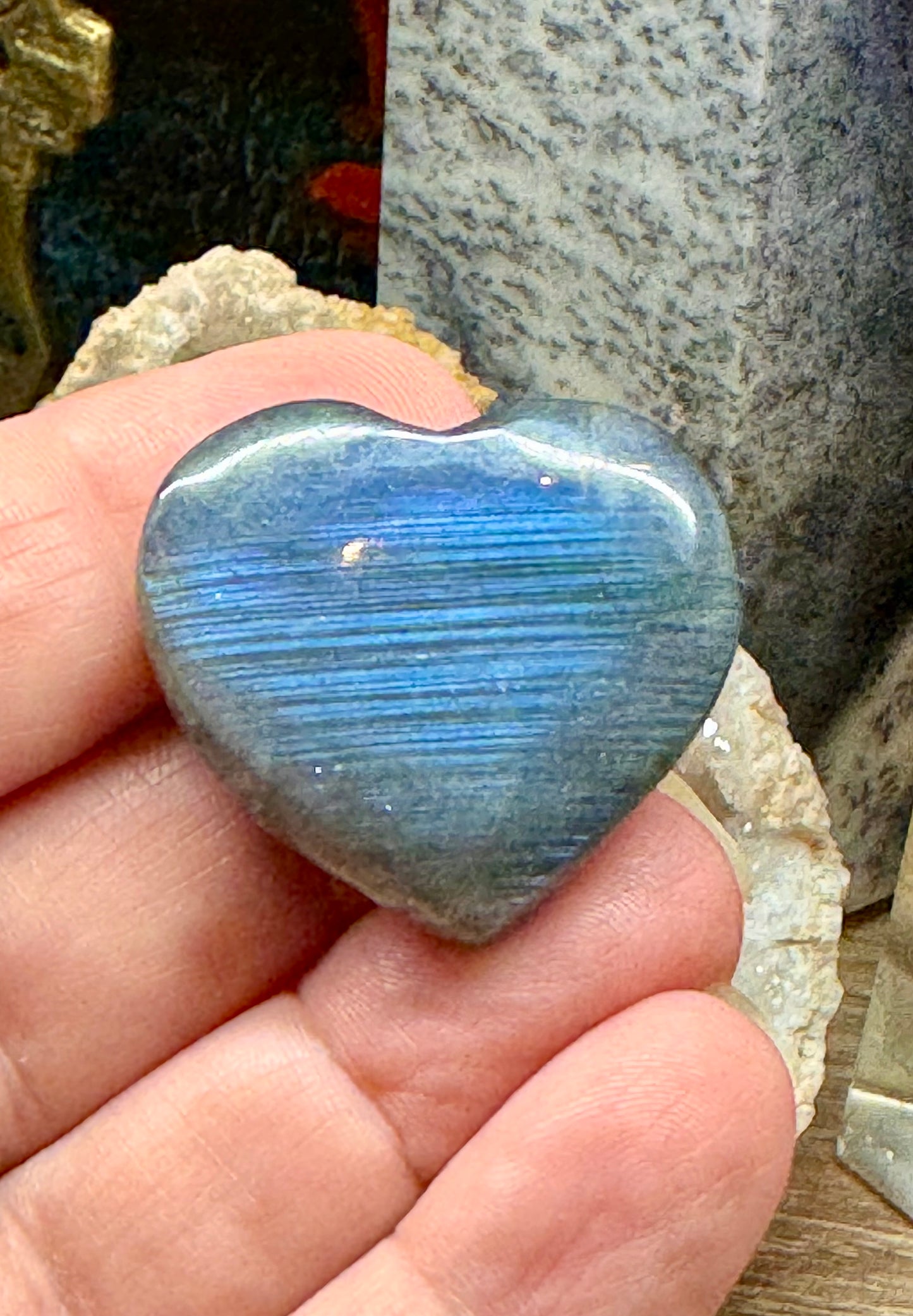 Cœur en labradorite