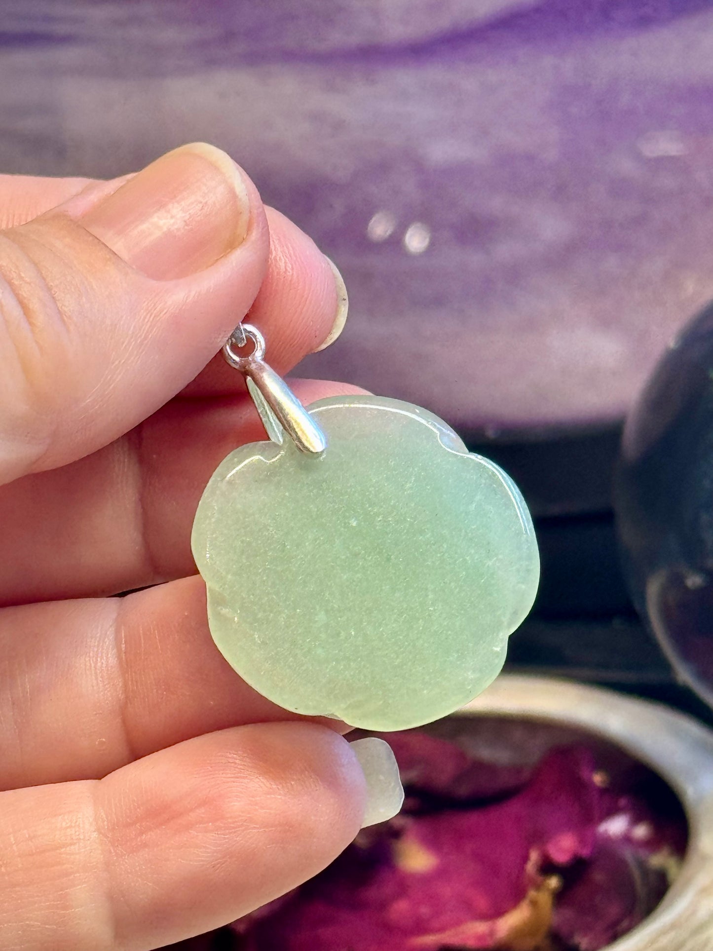 Pendentif de rose Aventurine verte