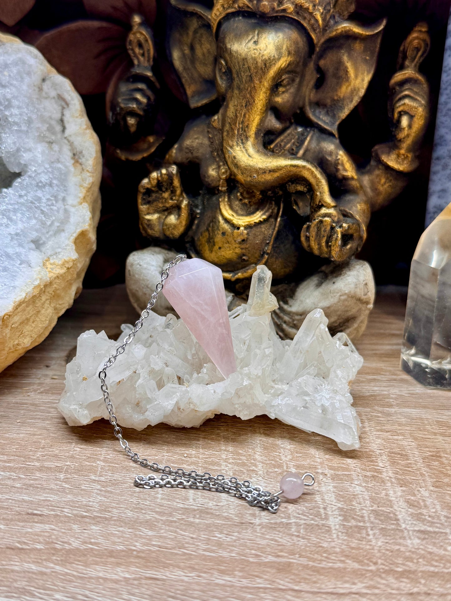 Pendule conique Quartz Rose