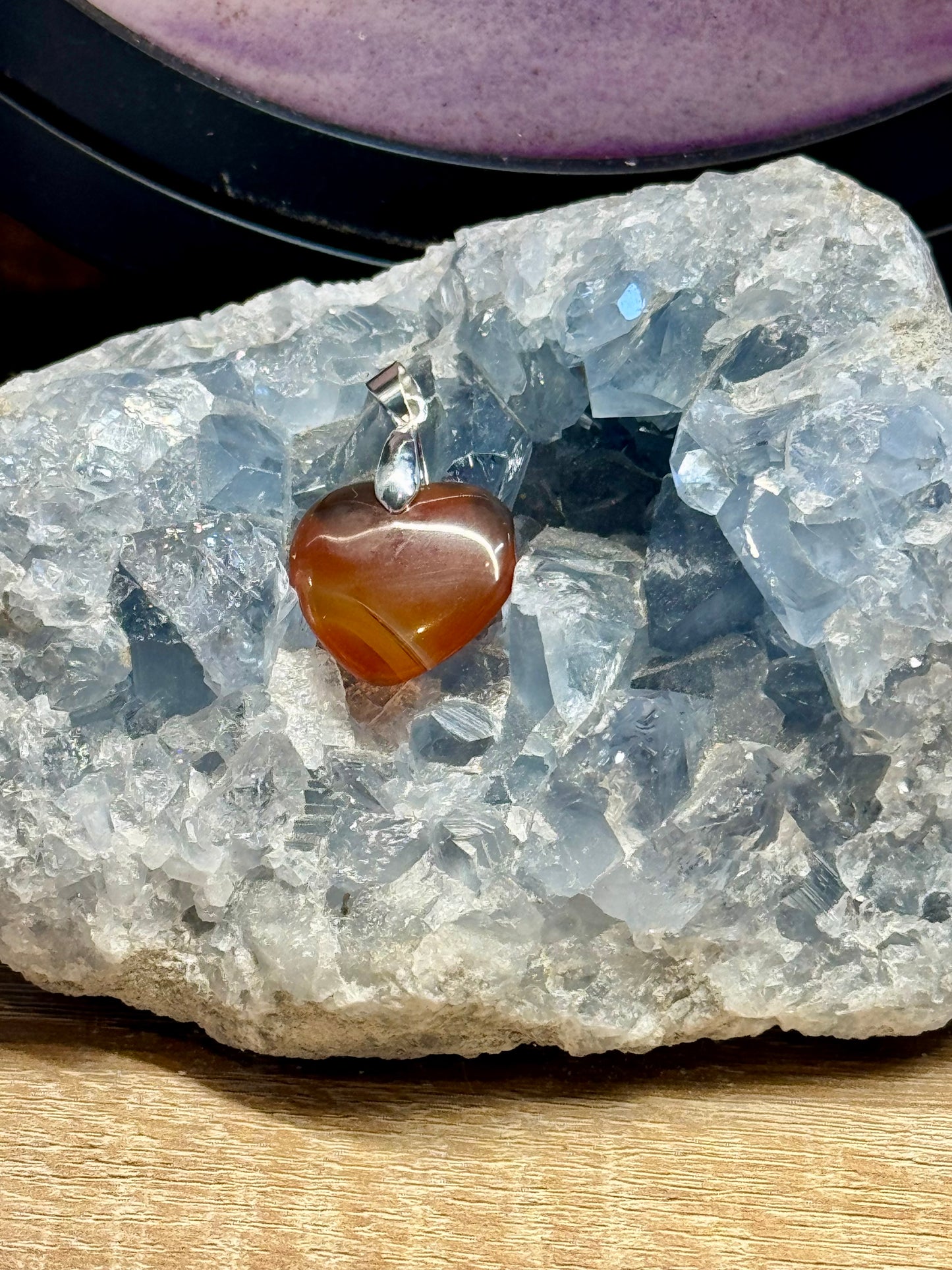 Pendentif cœur en Cornaline