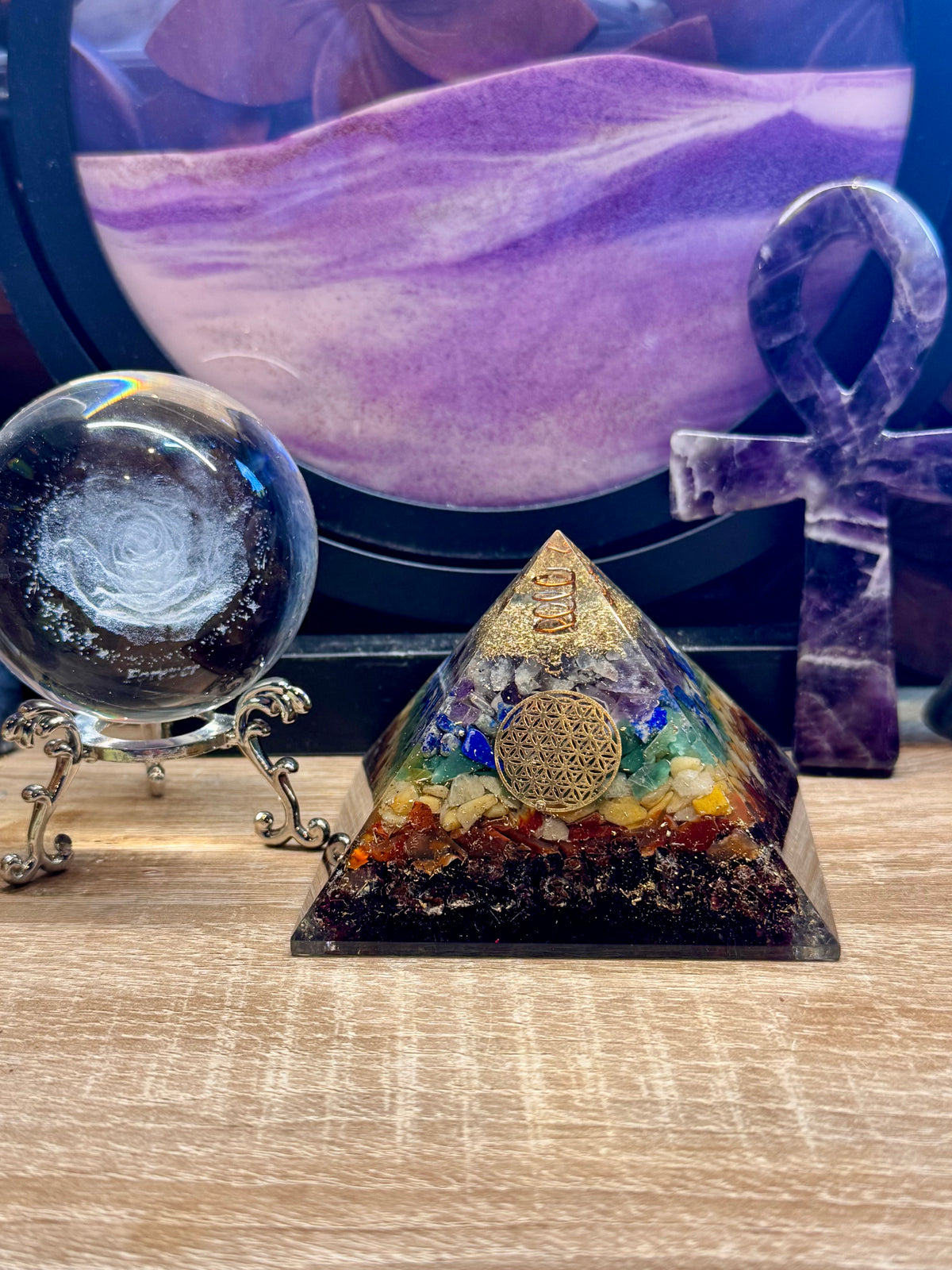 Orgonite Pyramidale "Équilibre et Harmonie"