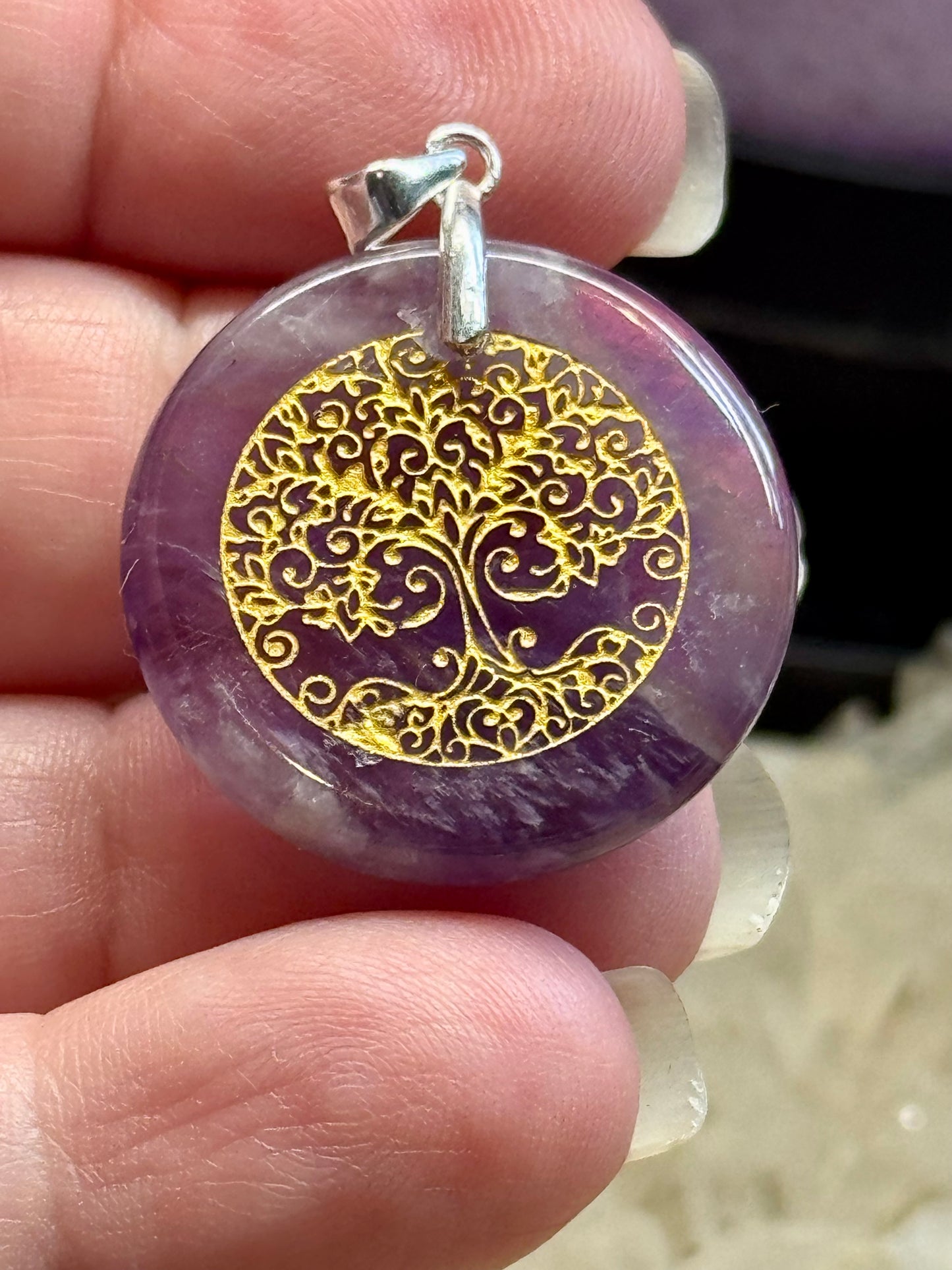 Pendentif Améthyste - Arbre de vie 1
