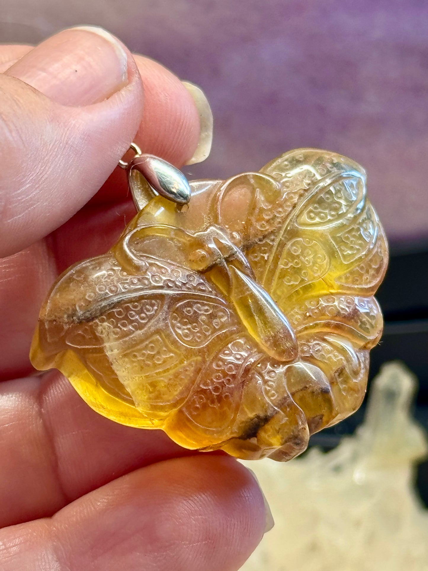Papillon en Fluorine Jaune