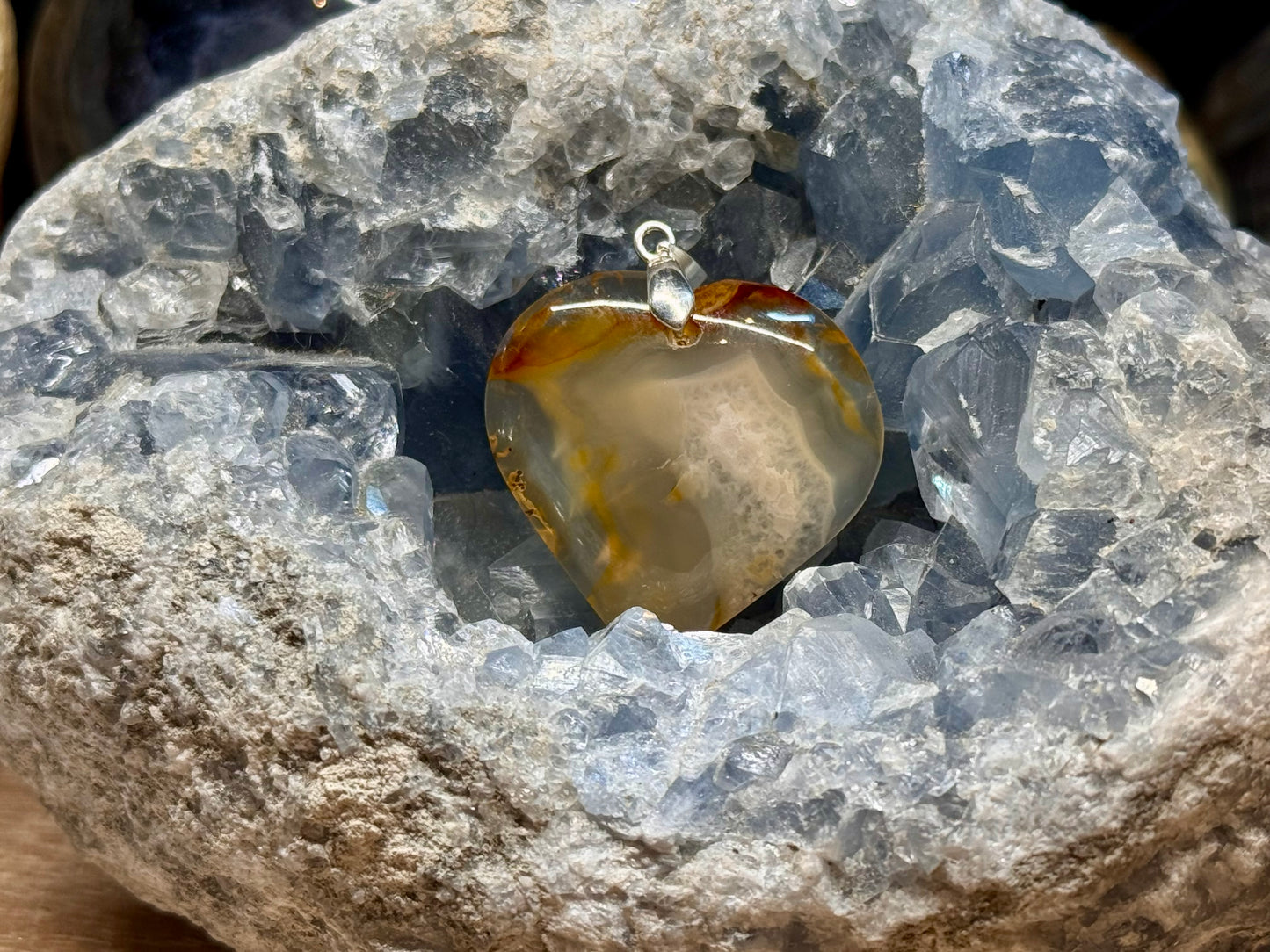 Pendentif en cœur de Cornaline