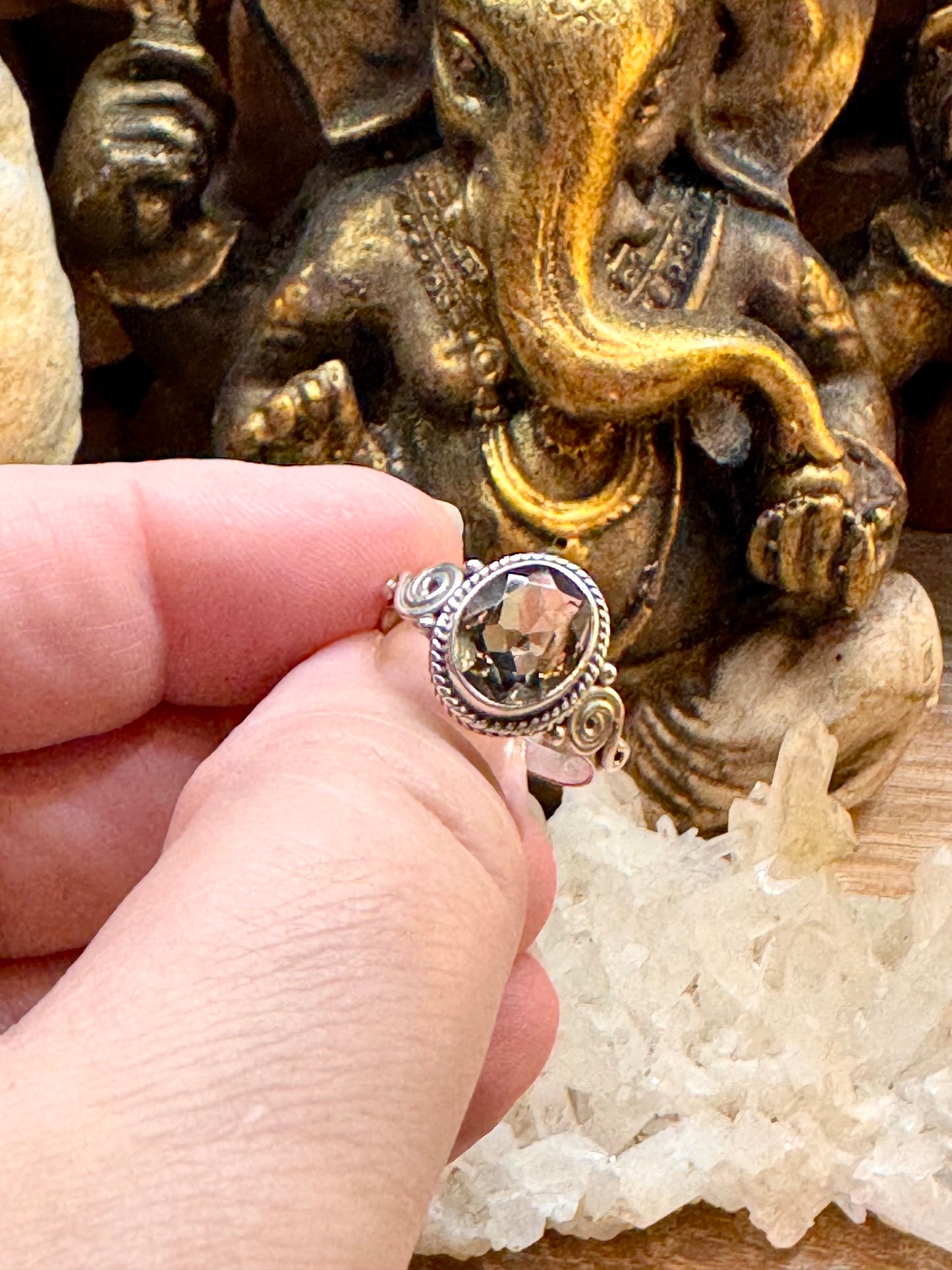 Bague Quartz fumé T55