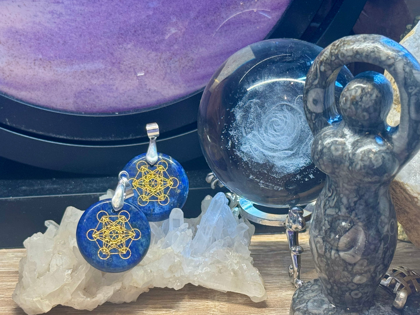 Pendentif Lapis Lazuli & Sceau de Métatron