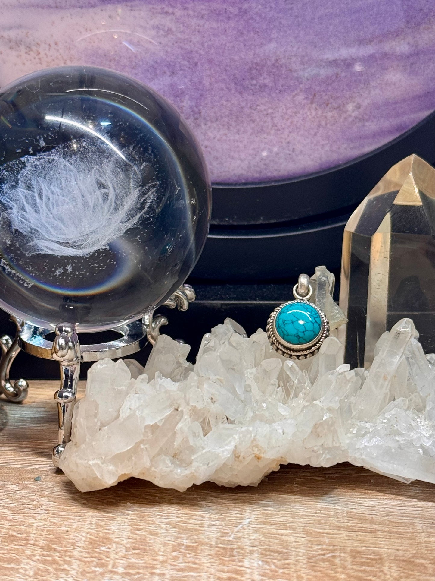 Pendentif de turquoise stabilisée