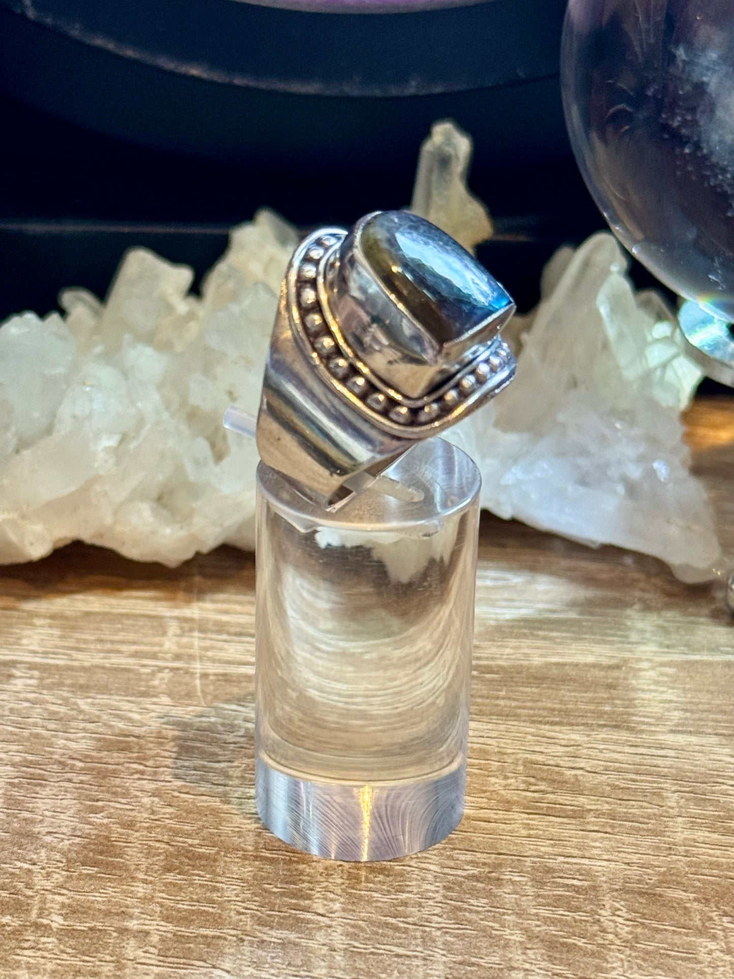 Chevalière de Labradorite T57