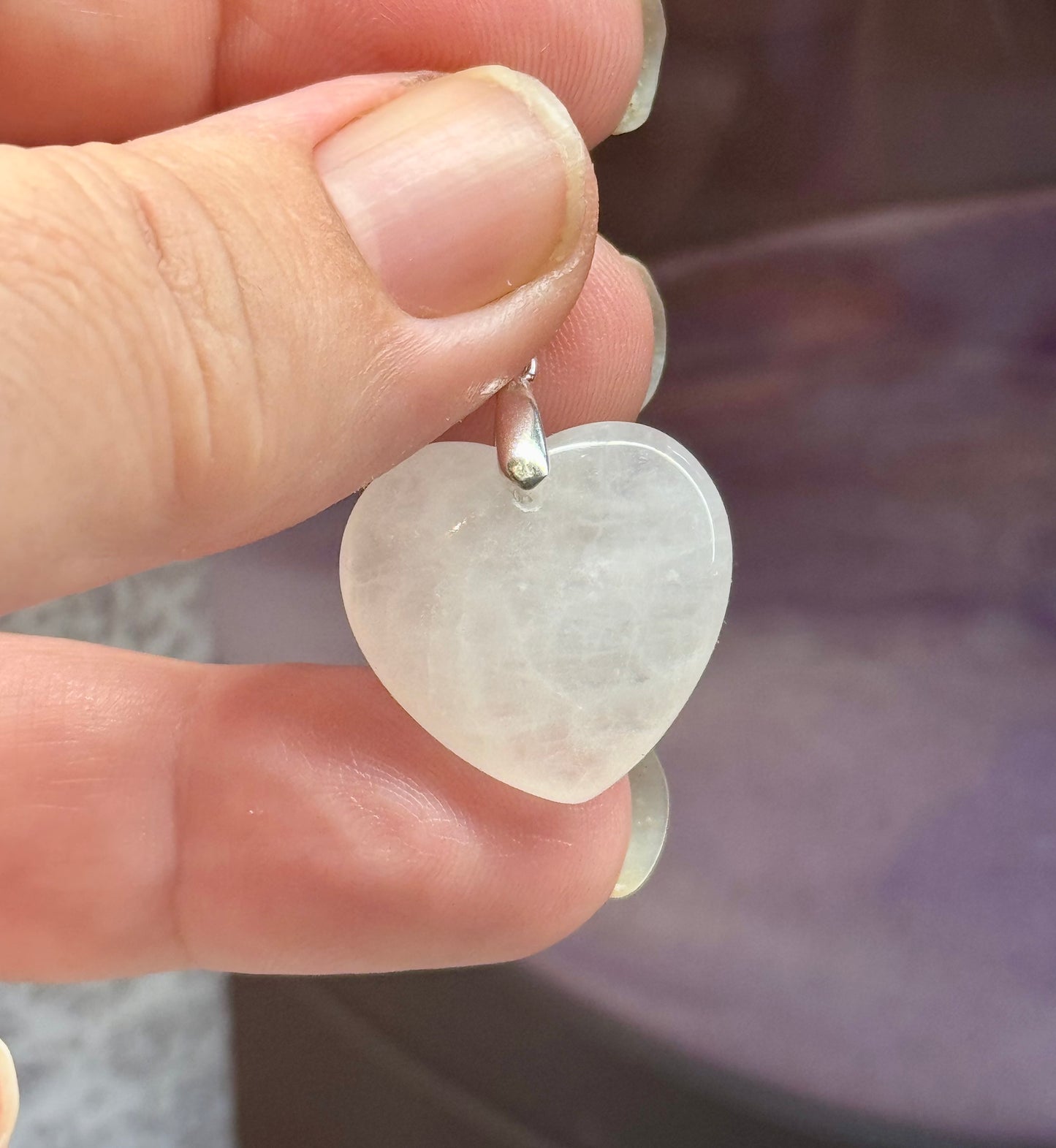 Pendentif Cœur en Quartz Cristal