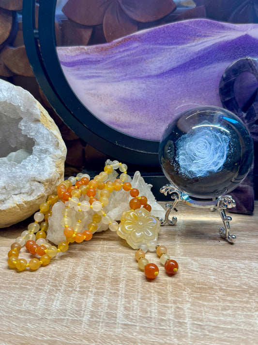 Collier en Aventurine Jaune et Orange