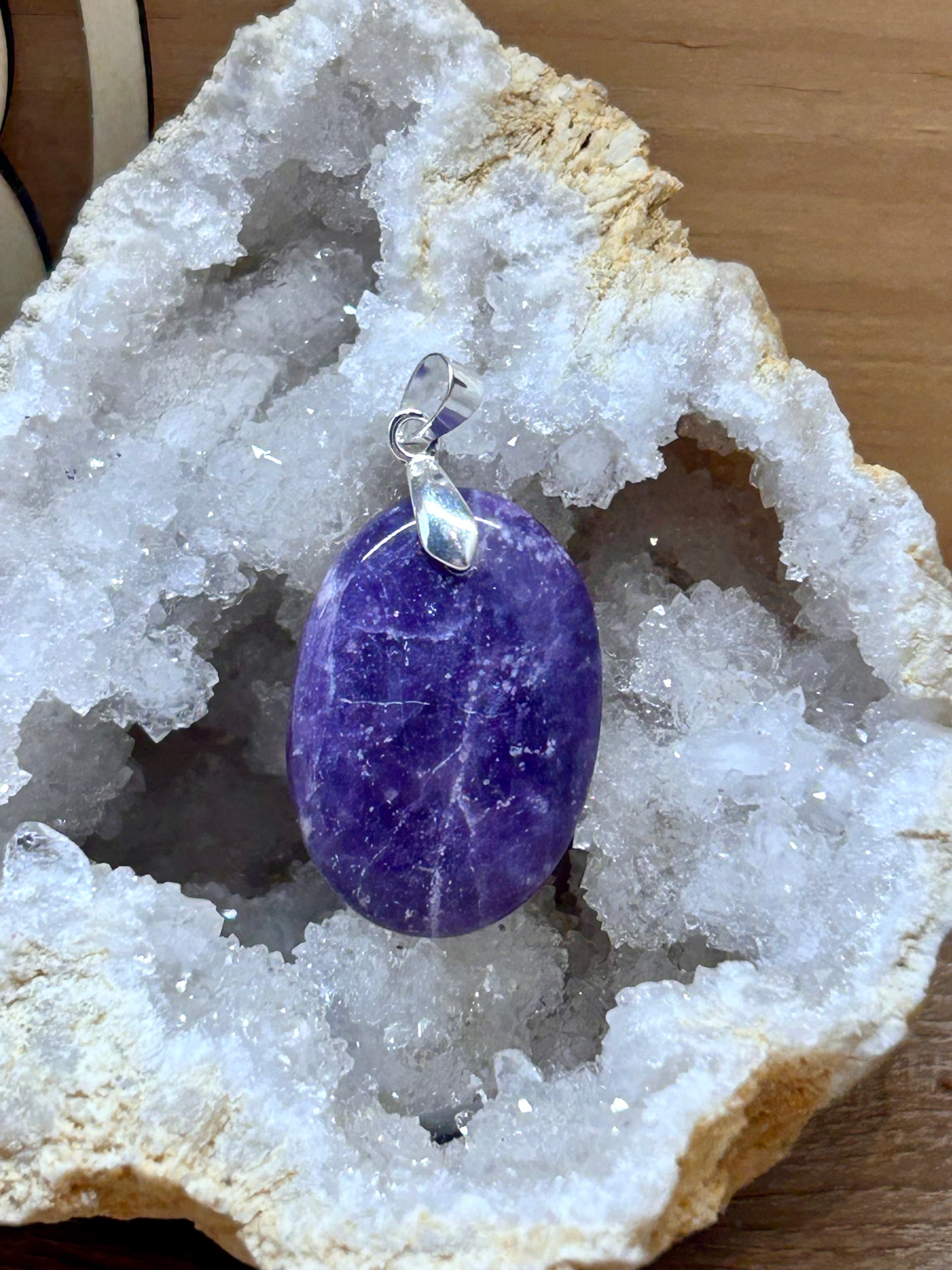 Pendentif de lépidolite