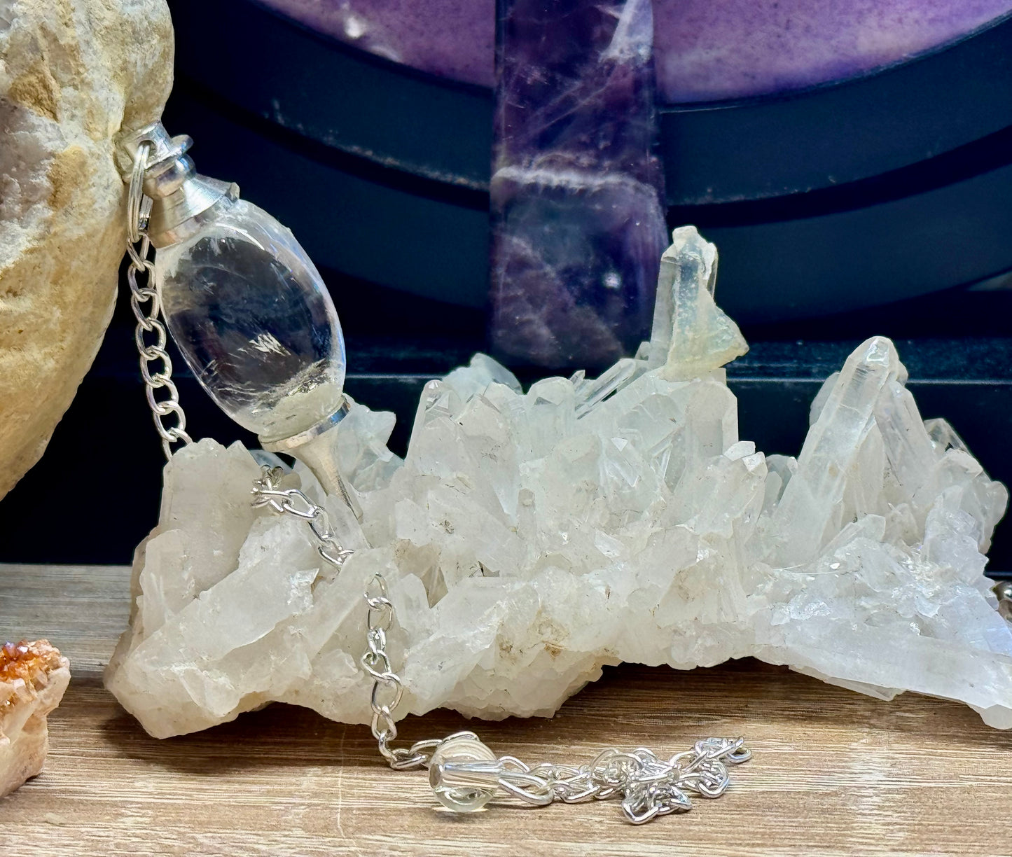 Pendule Shiva Lingam en Cristal de Roche