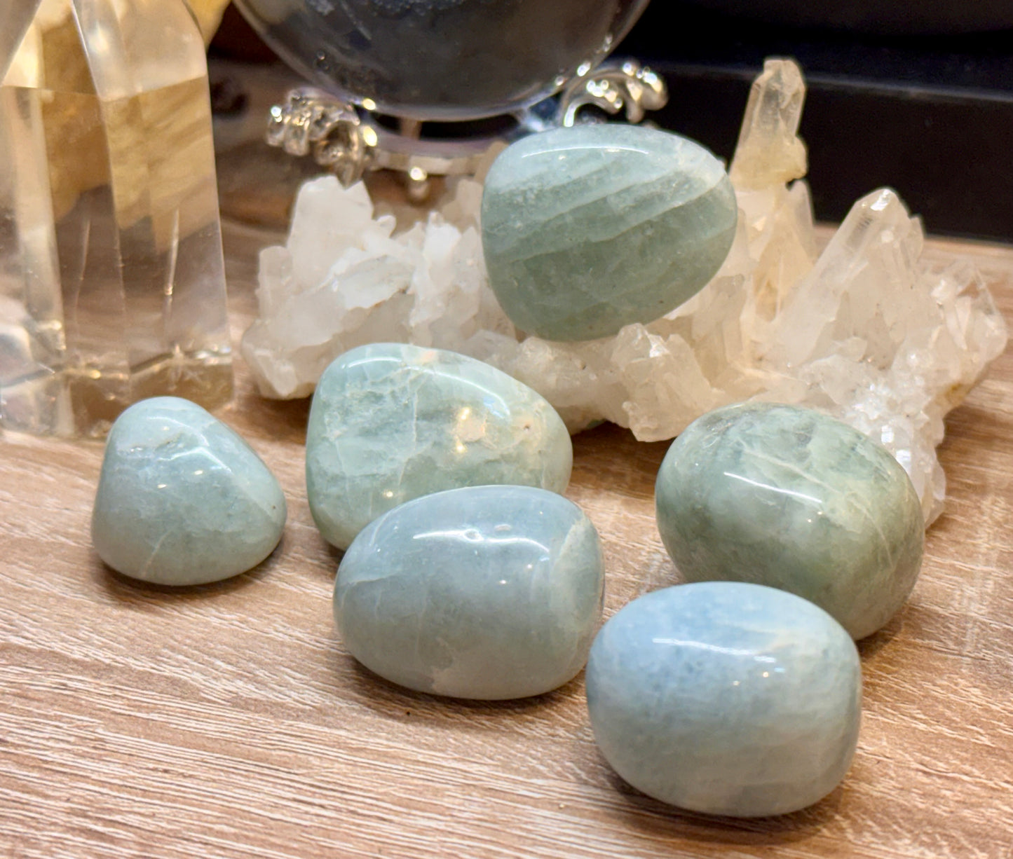 Pierres roulées d’aigue marine