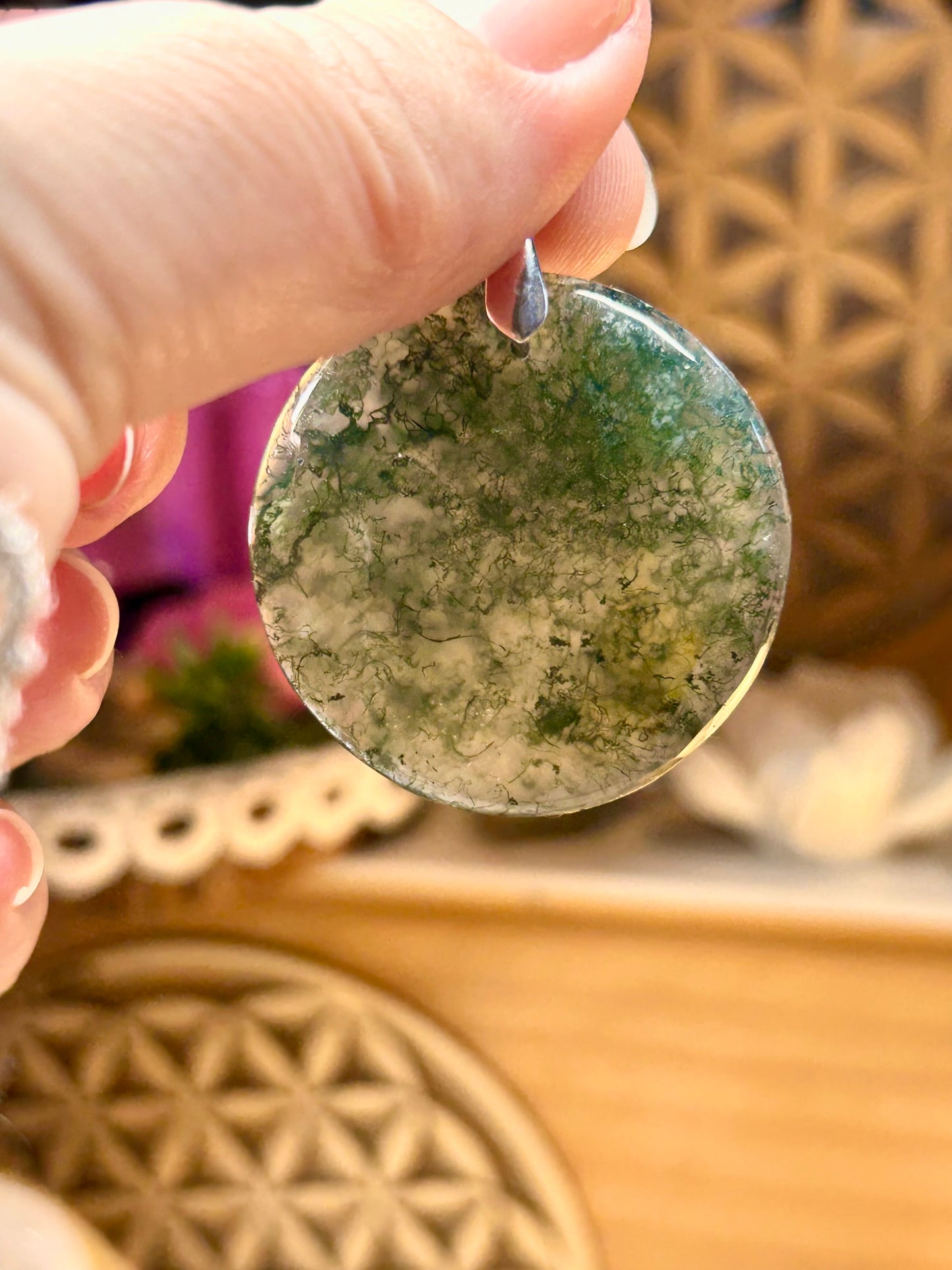 Pendentif d’agate mousse