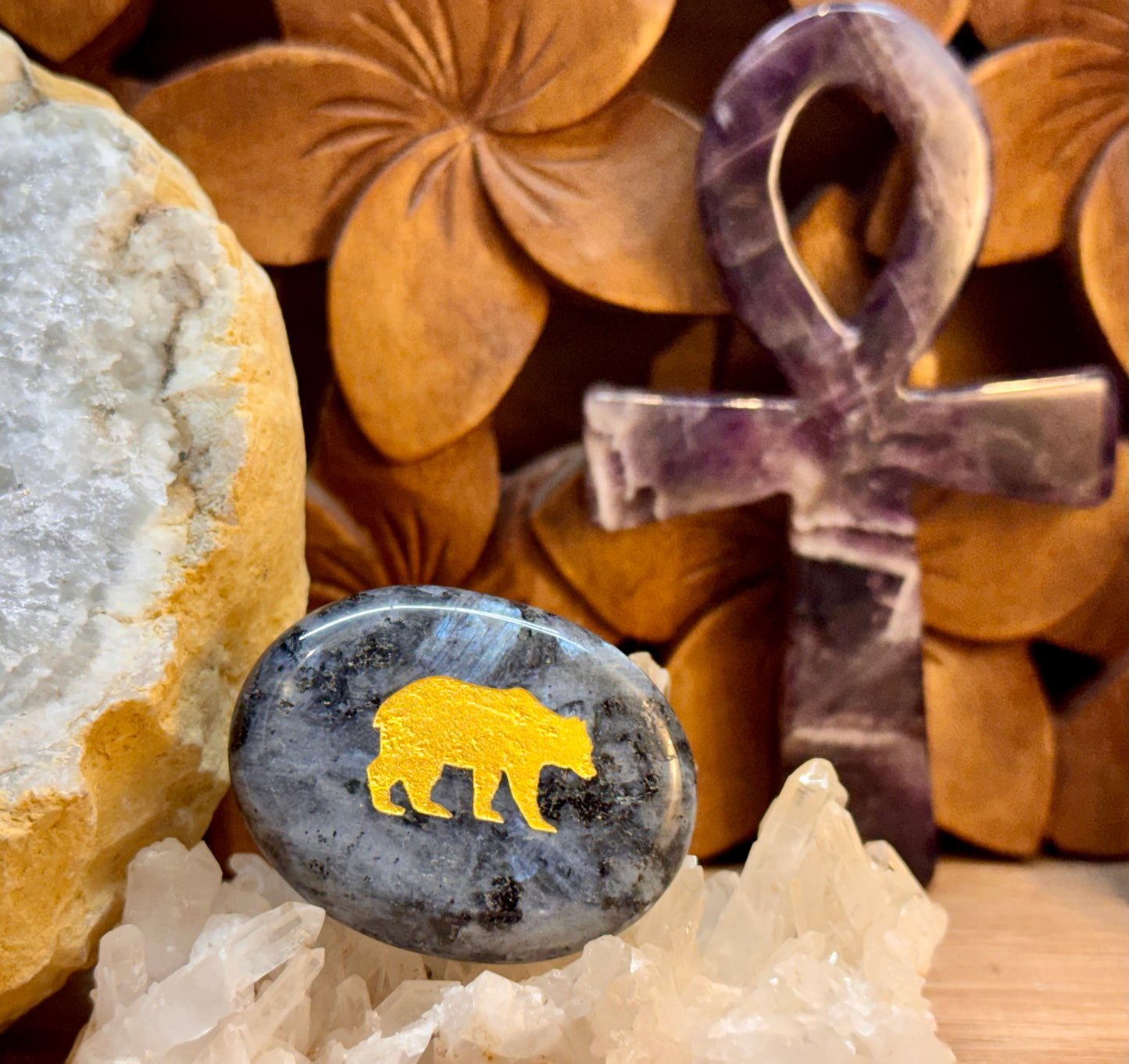 Galets gravés avec animaux