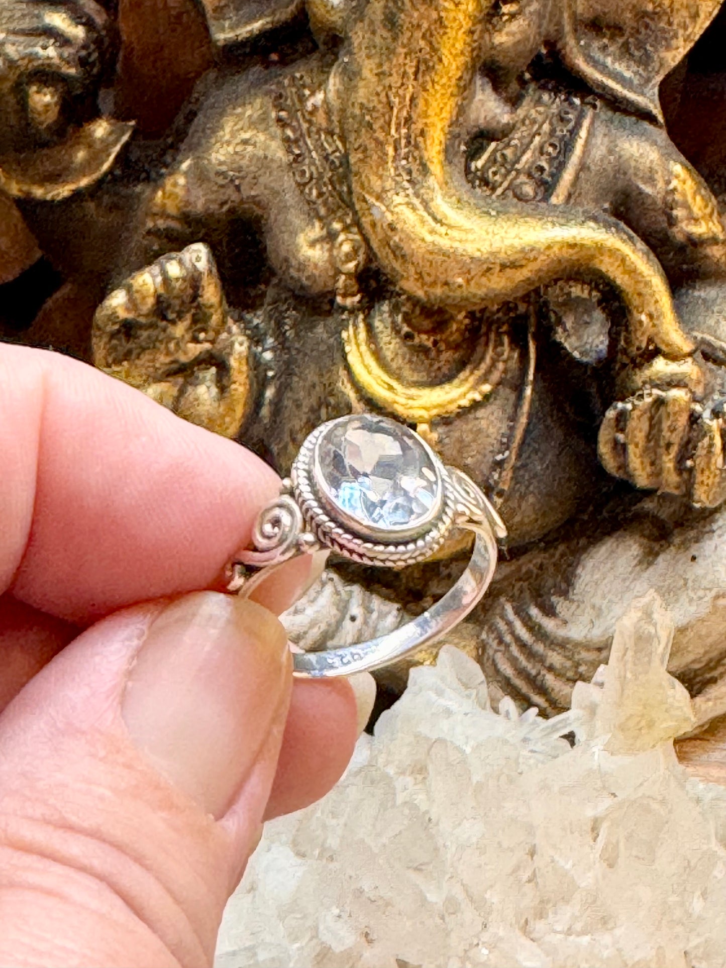 Bague Quartz Blanc