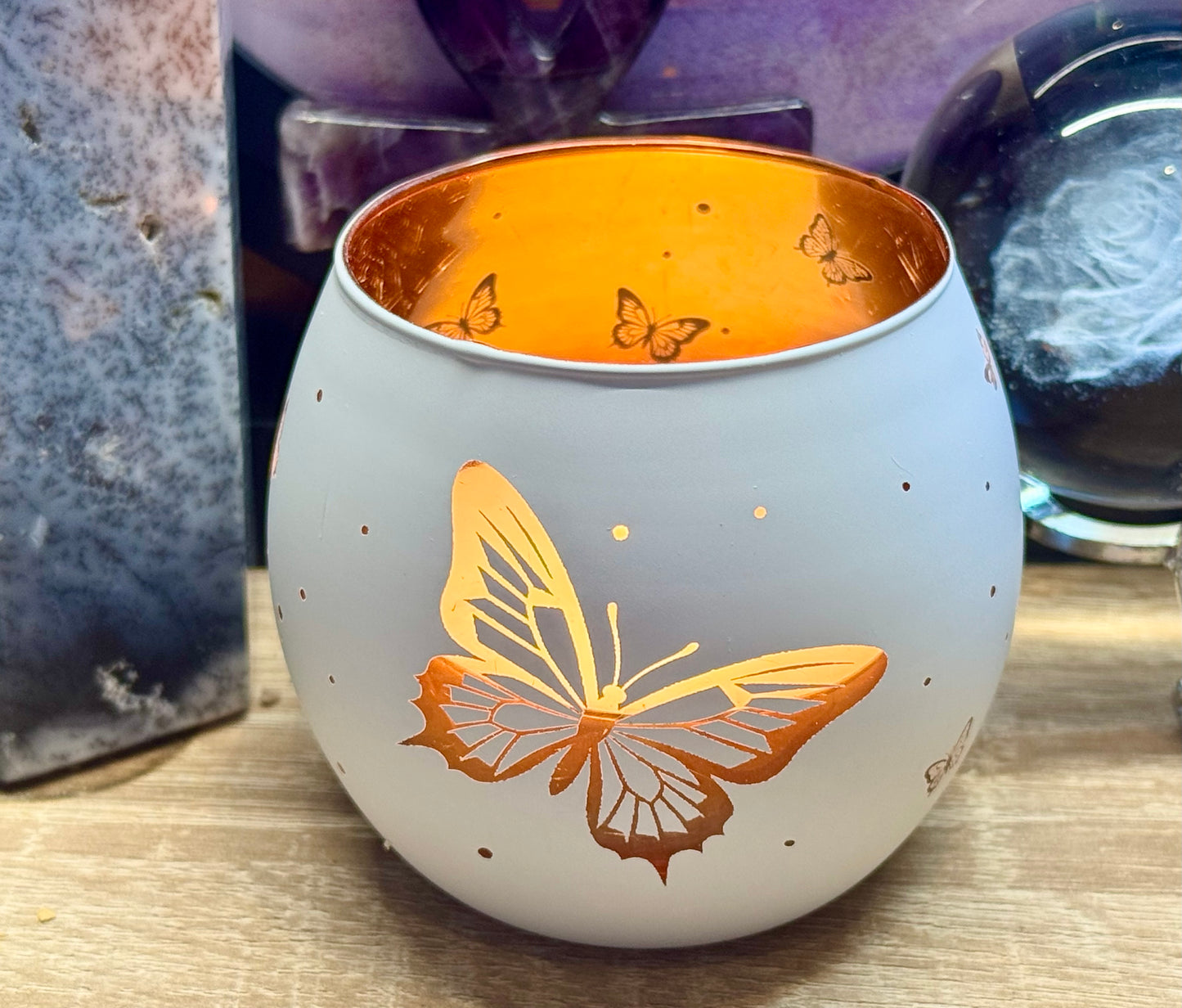 Bougeoir Papillon en verre