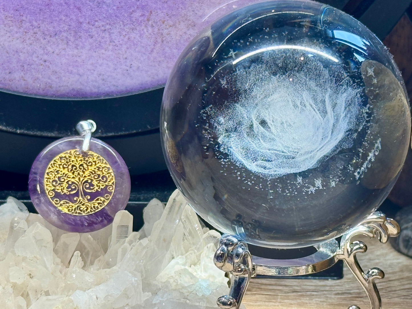 Pendentif Améthyste - Arbre de vie 1