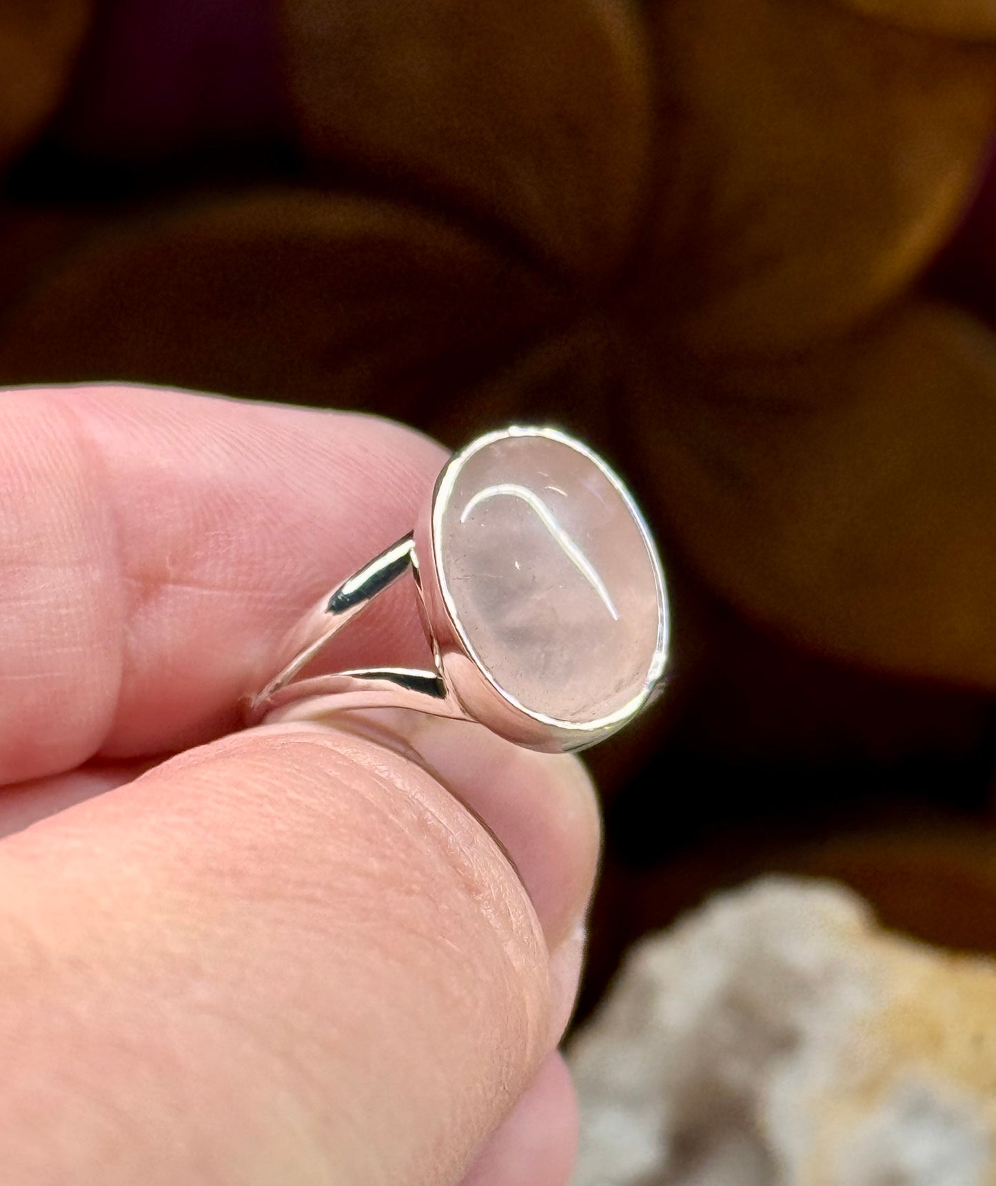 Bague en argent 925 Quartz Rose