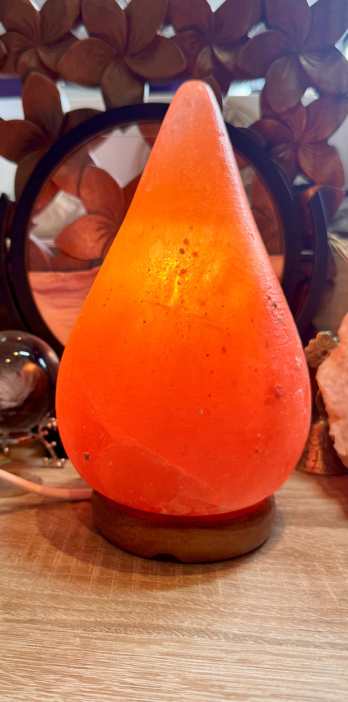 Lampe de sel en forme de goutte