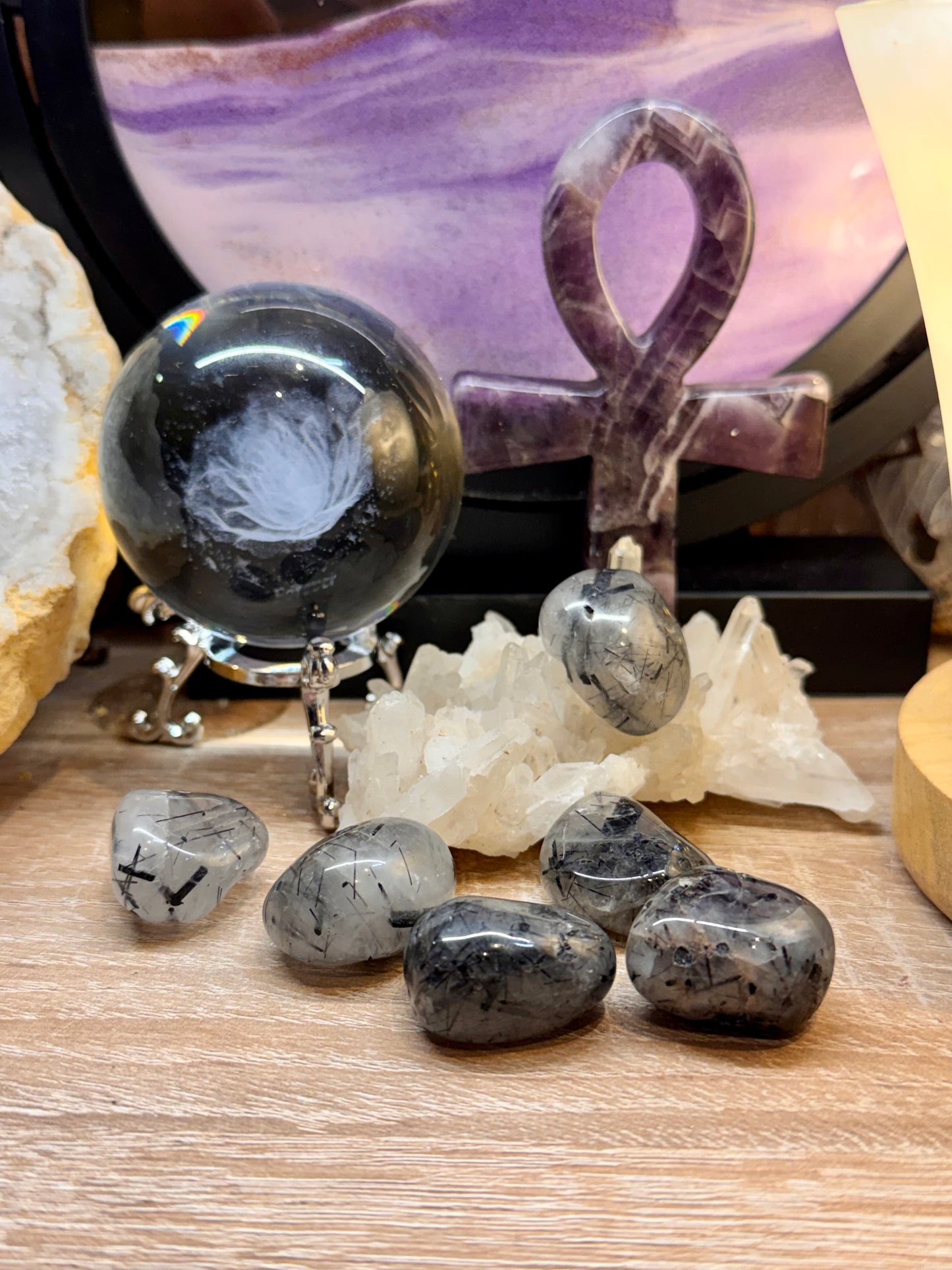 Pierre roulée de Quartz Tourmaline