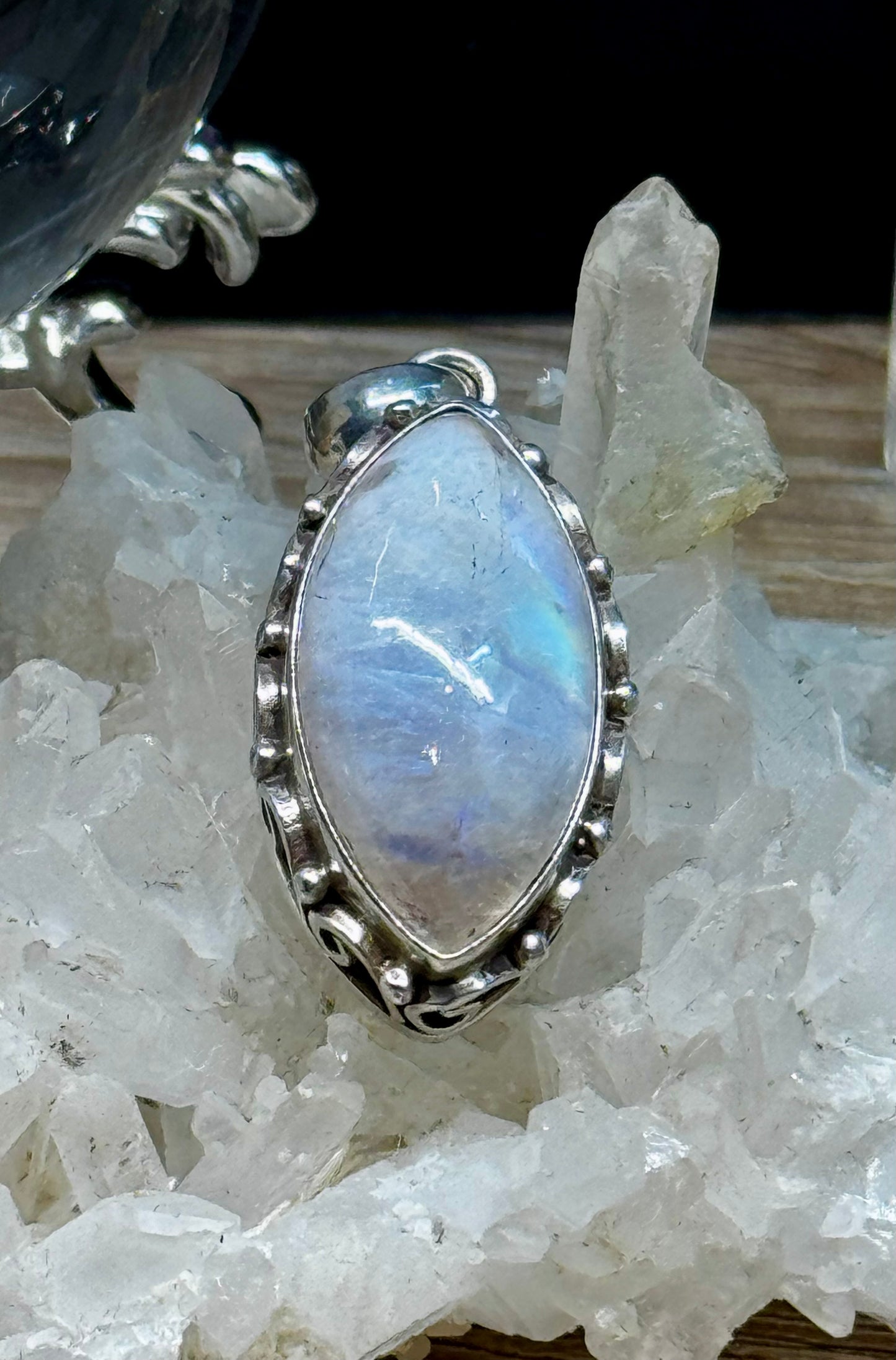 Pendentif de Pierre de Lune Arc-en-ciel