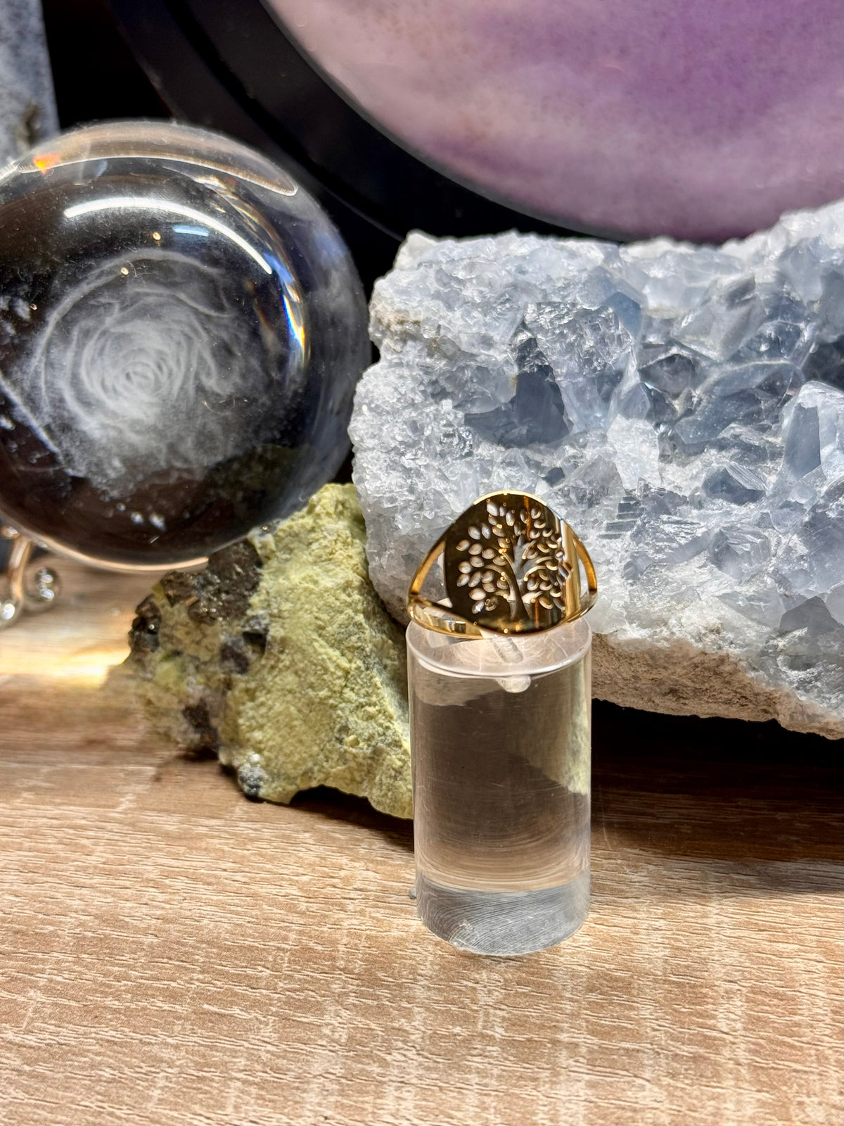 Bague Arbre de vie T56 doré