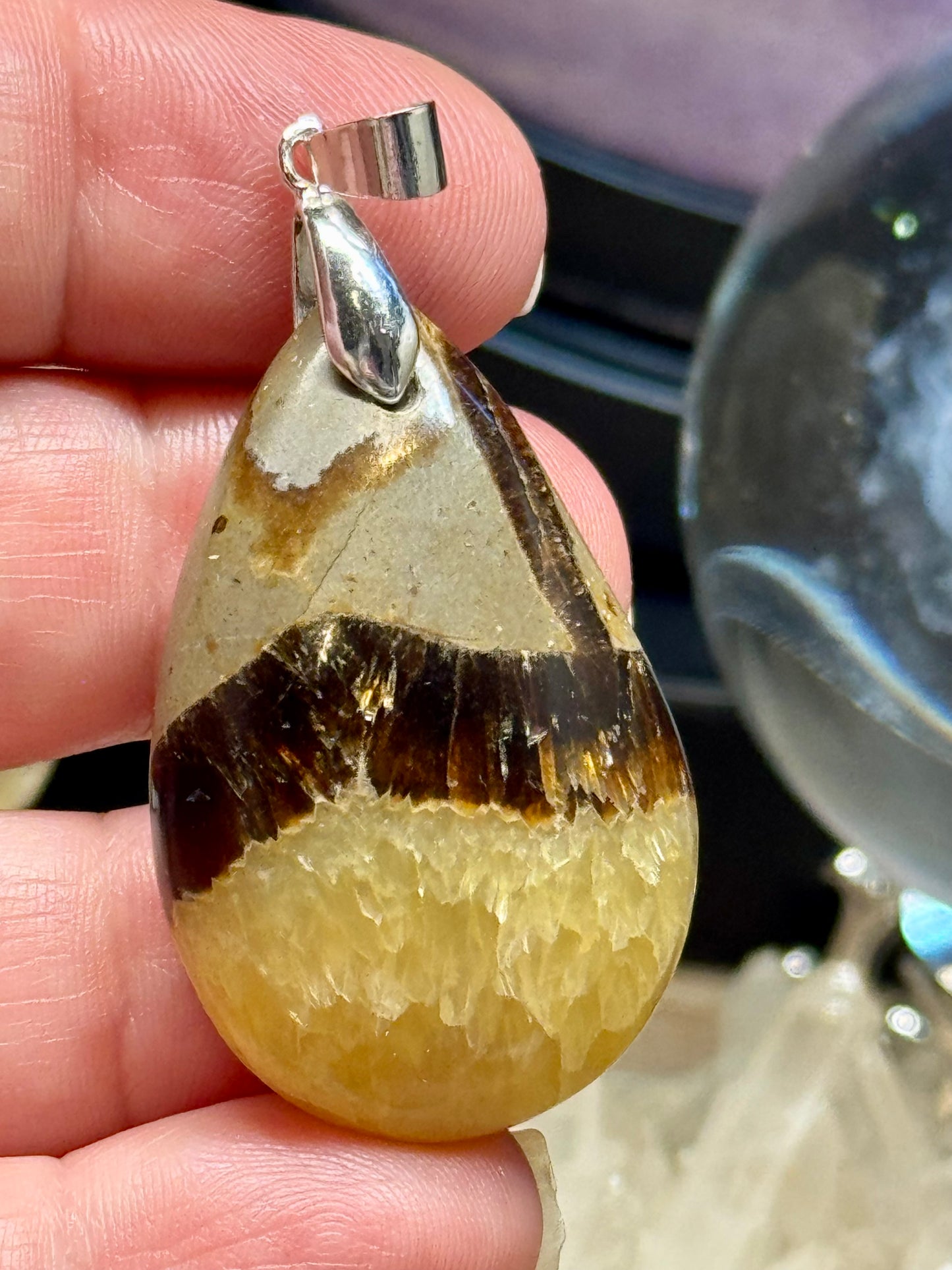 Pendentif de septaria de Madagascar