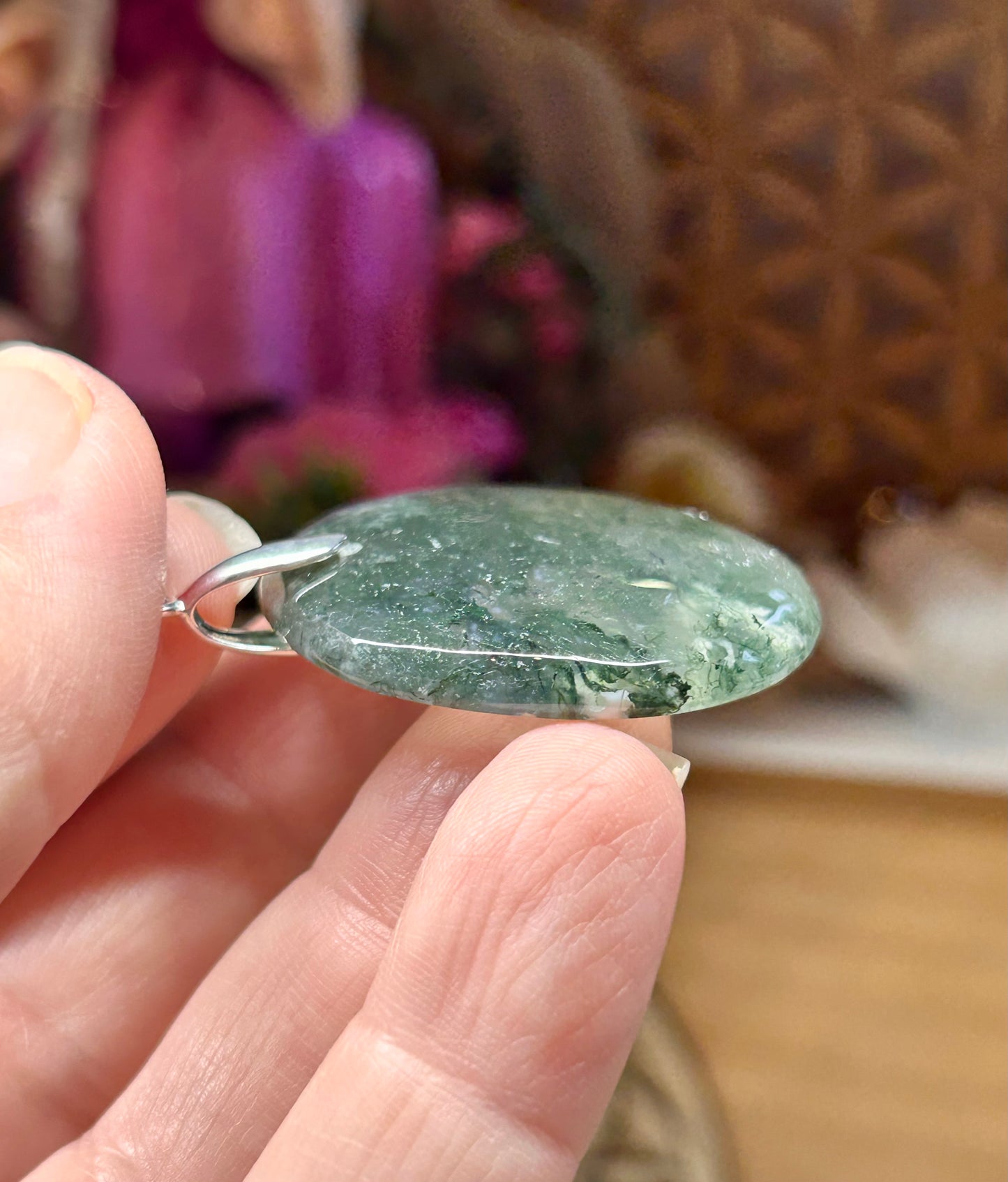 Pendentif d’agate mousse