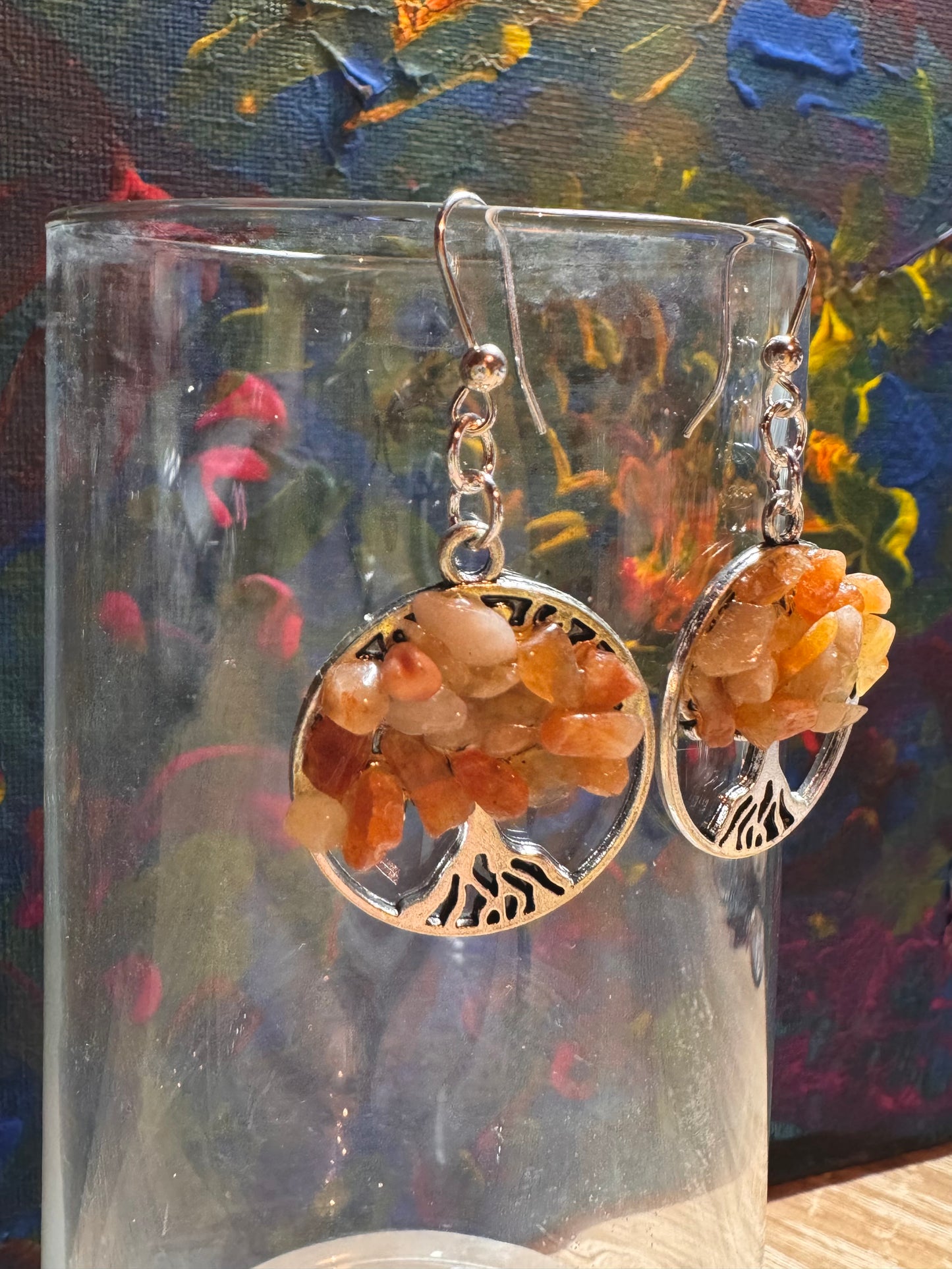 Boucles d’oreilles en argent et pierre de lune