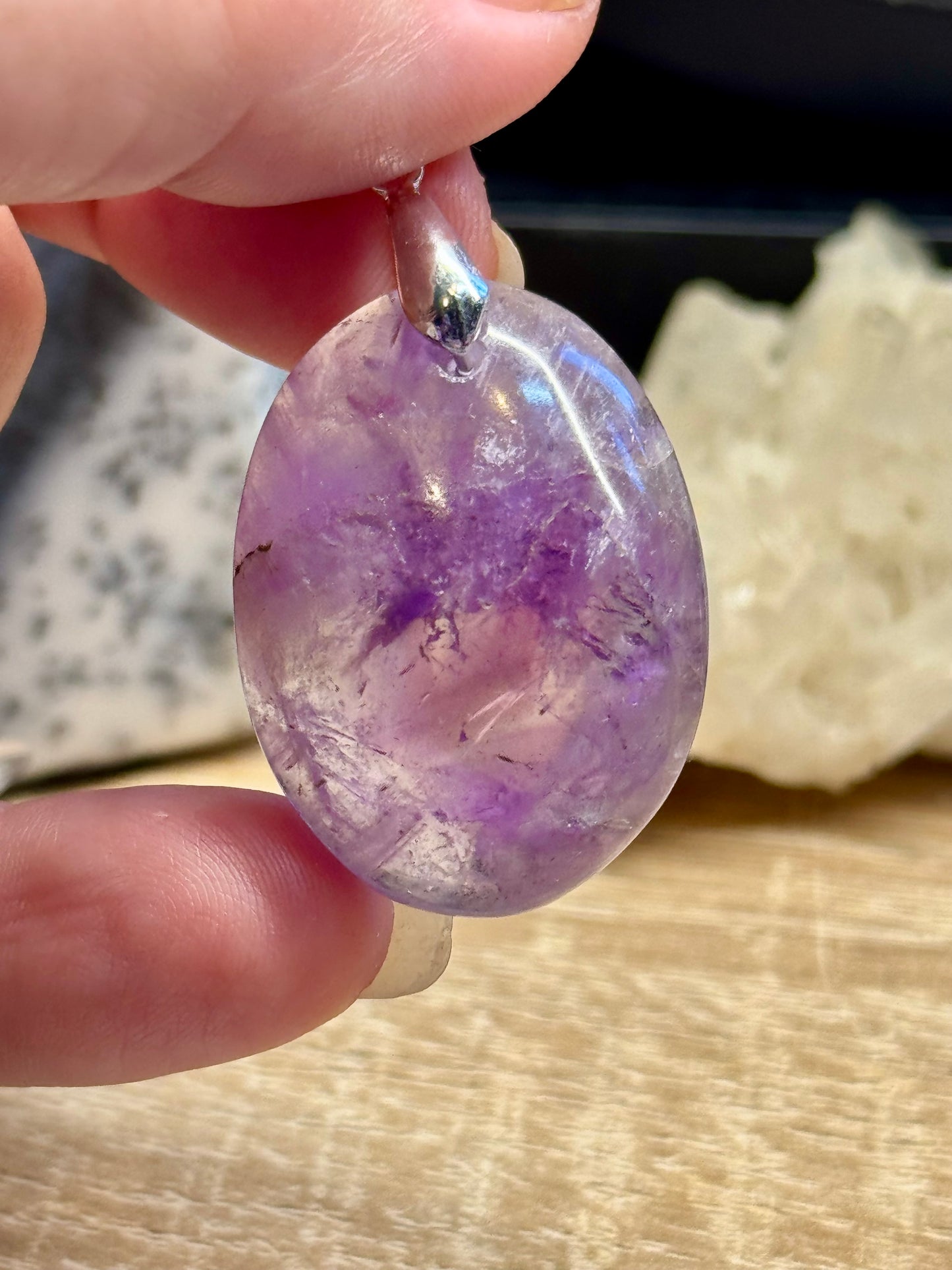 Pendentif en Améthyste ovale