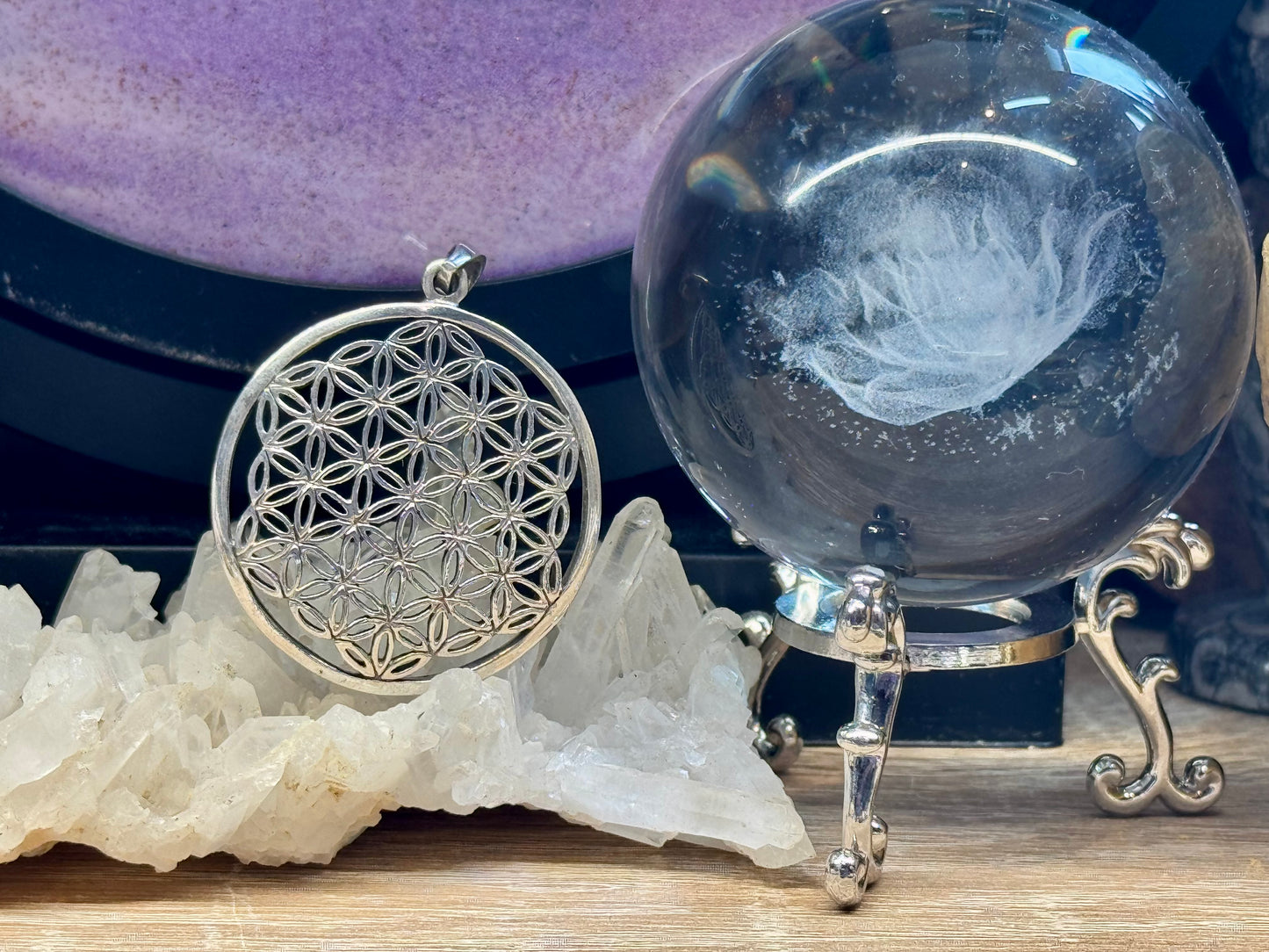 Pendentif Fleur de vie - Argent massif