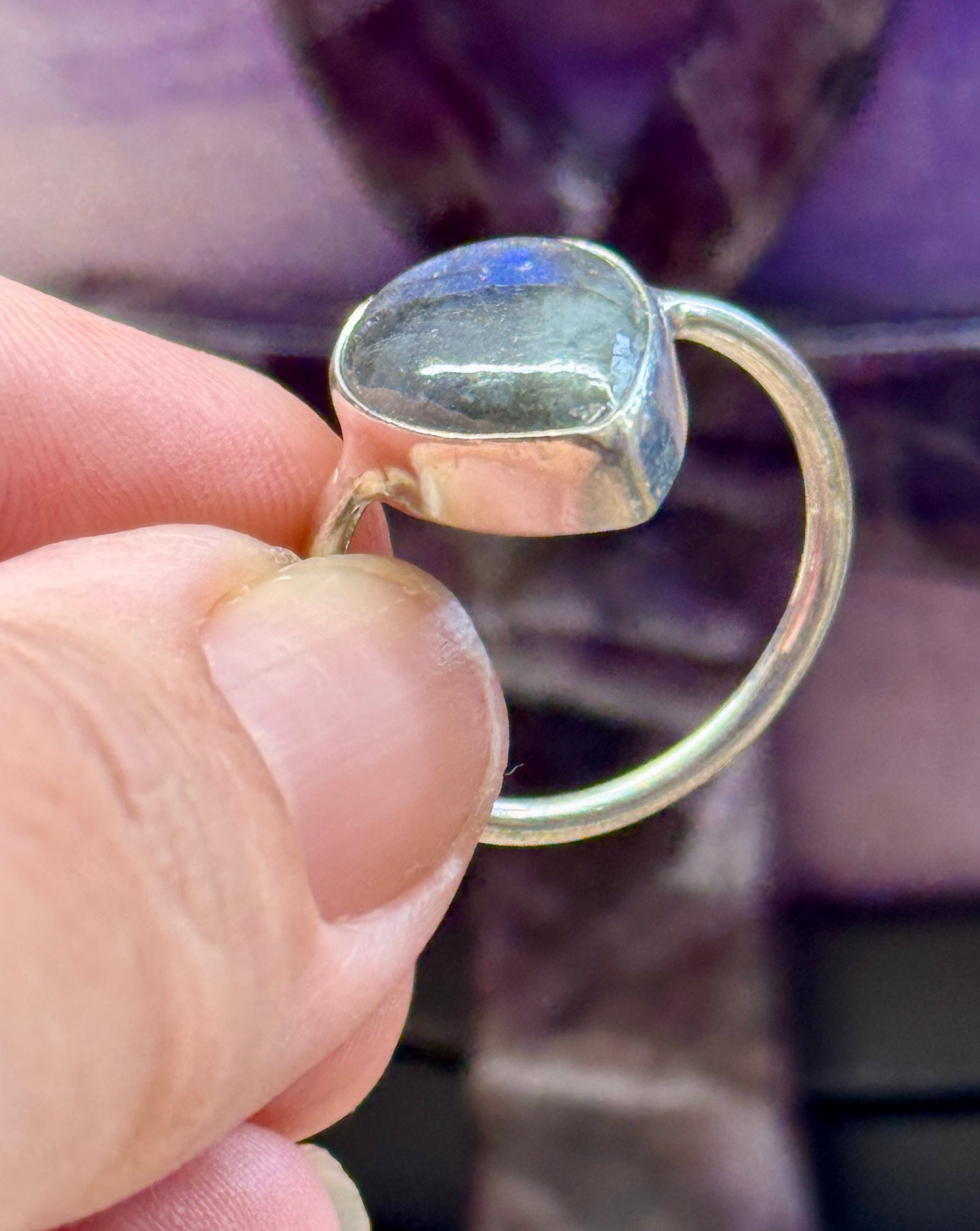 Bague Labradorite goutte T54