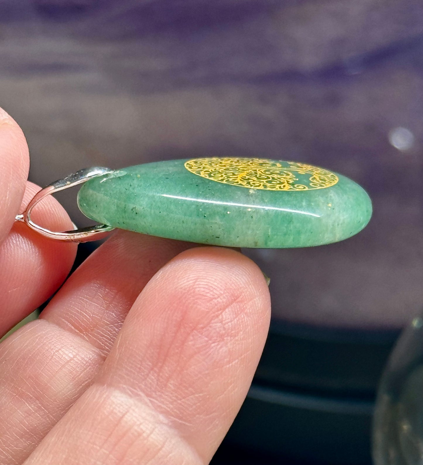 Pendentif goutte d’aventurine verte