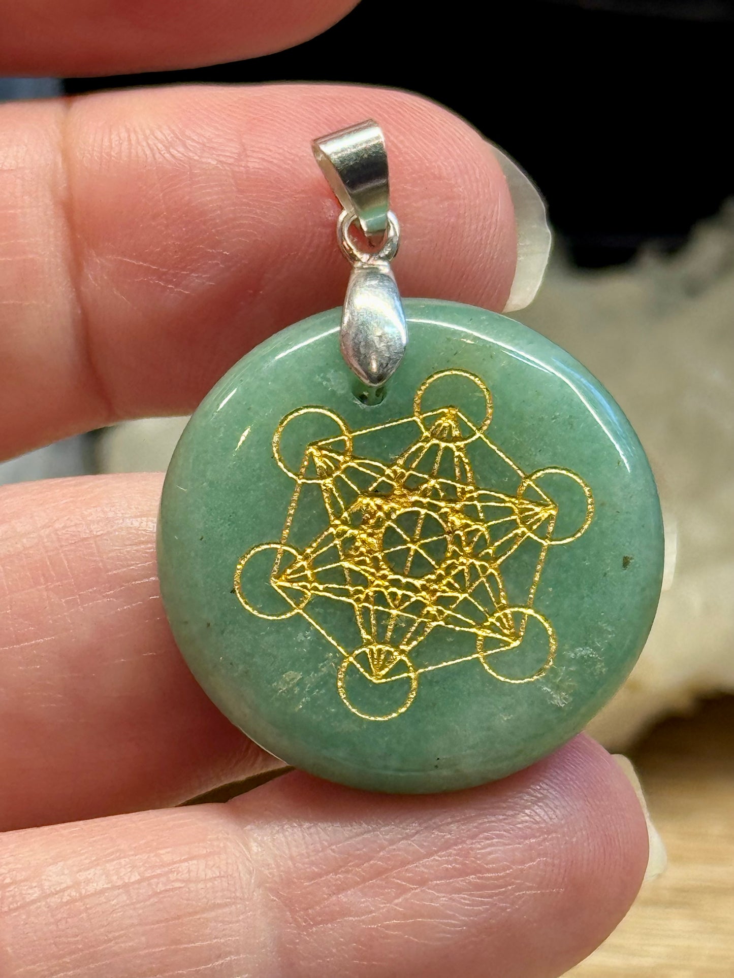 Pendentif en Aventurine verte - Métatron